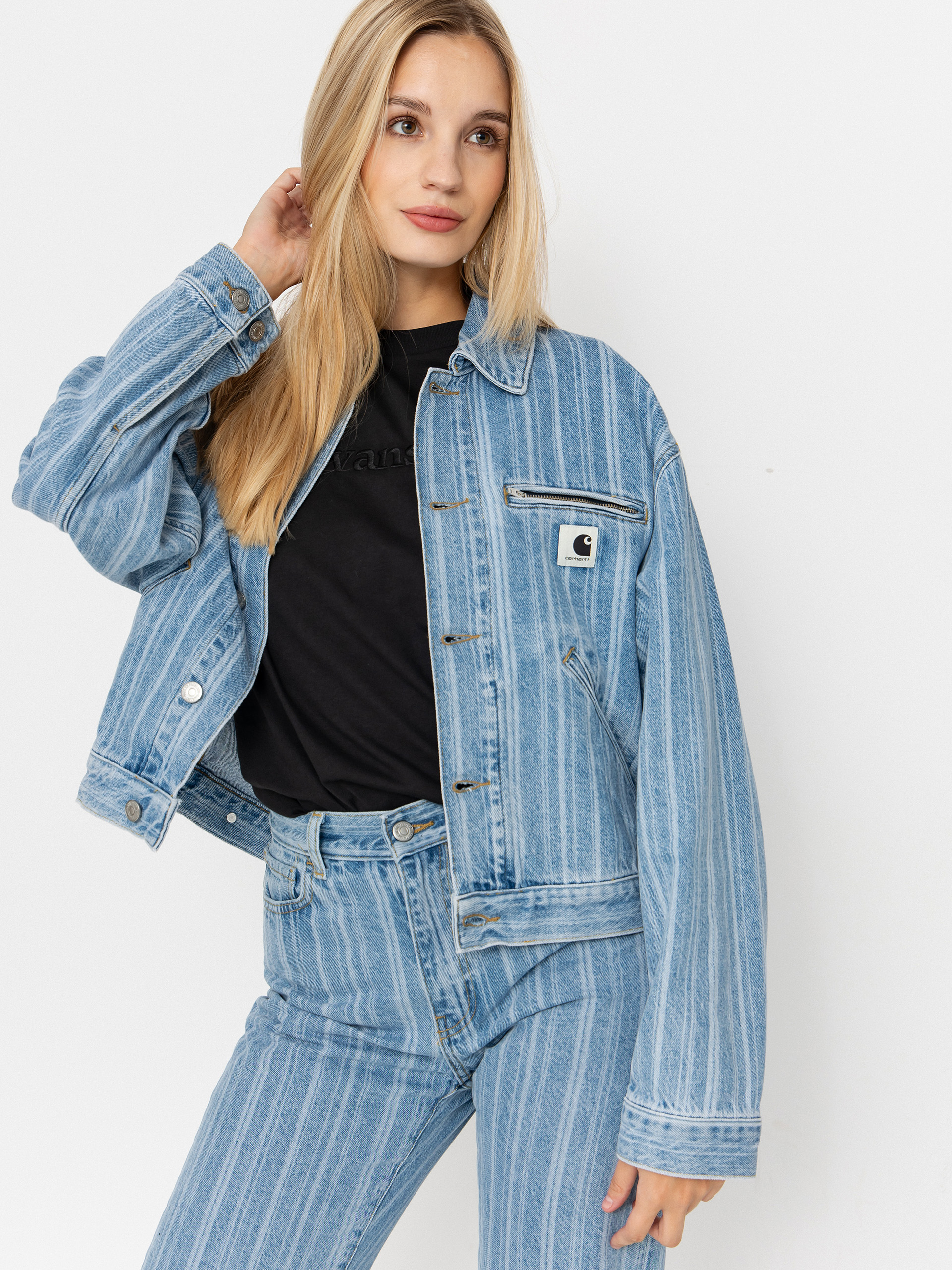 Pantaloni Carhartt WIP Rylan Wmn (rylan stripe/blue/stone bleached)