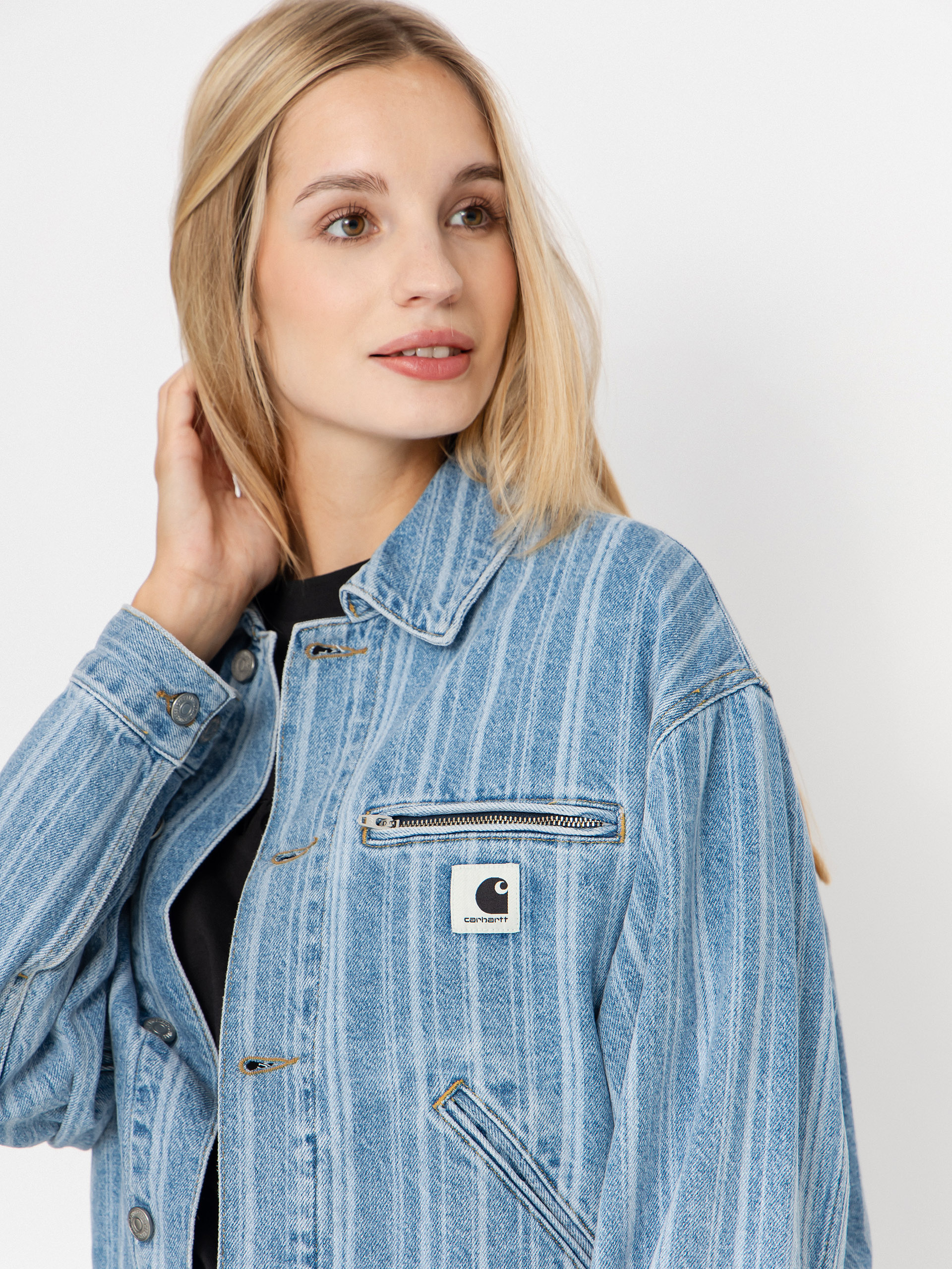 Pantaloni Carhartt WIP Rylan Wmn (rylan stripe/blue/stone bleached)