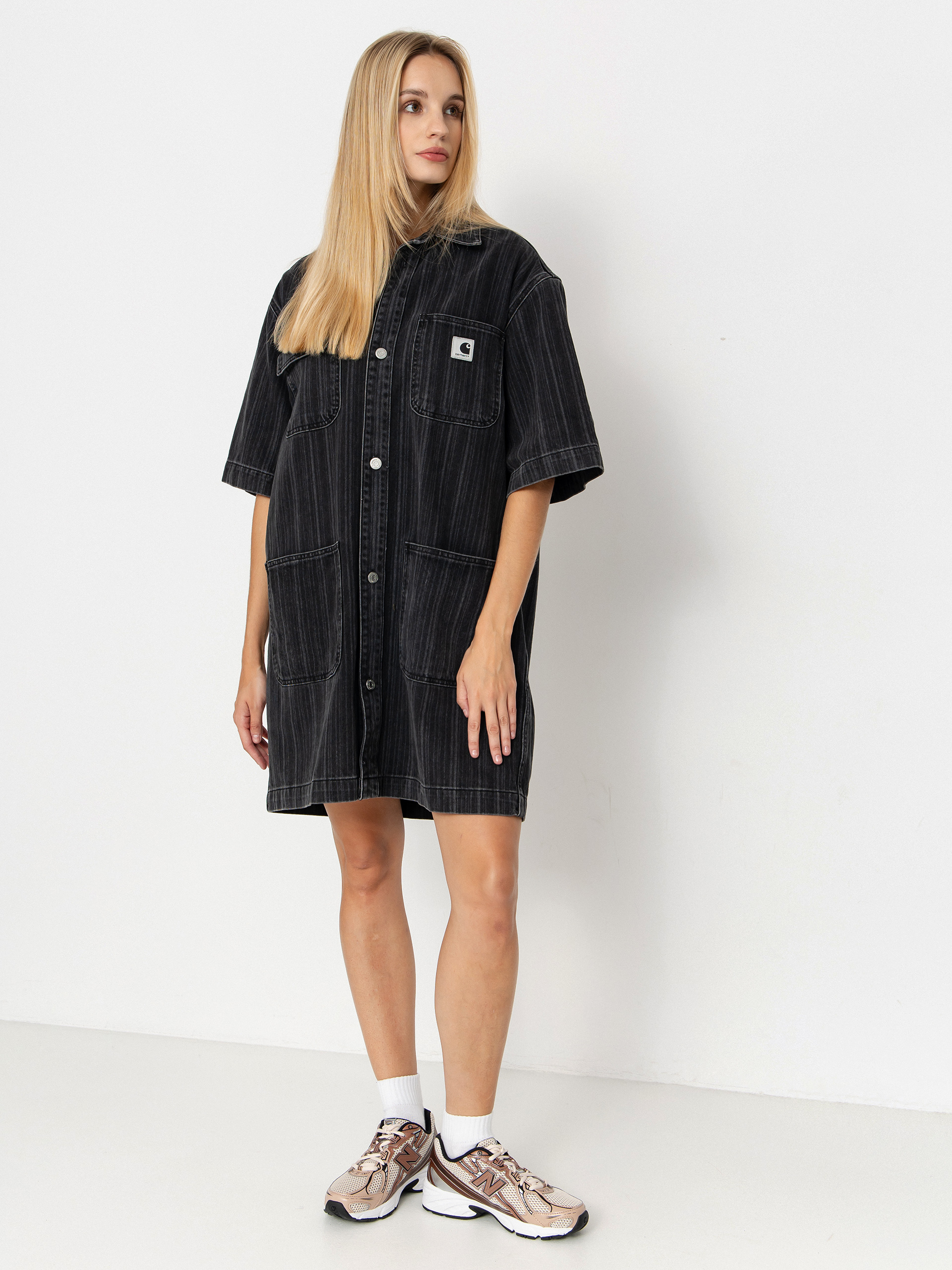 Fustu0103 Carhartt WIP Rylan Dress Wmn (rylan stripe/black/stone washed)