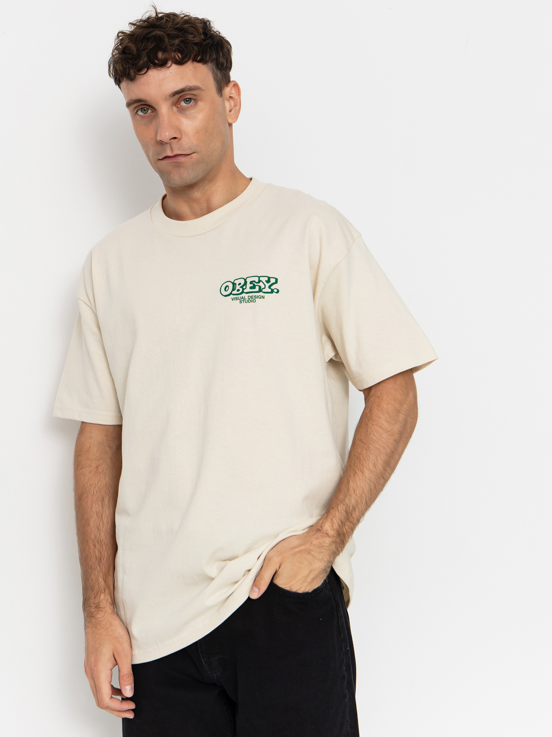 Tricou OBEY Obey Knowledge & Growth (cream)