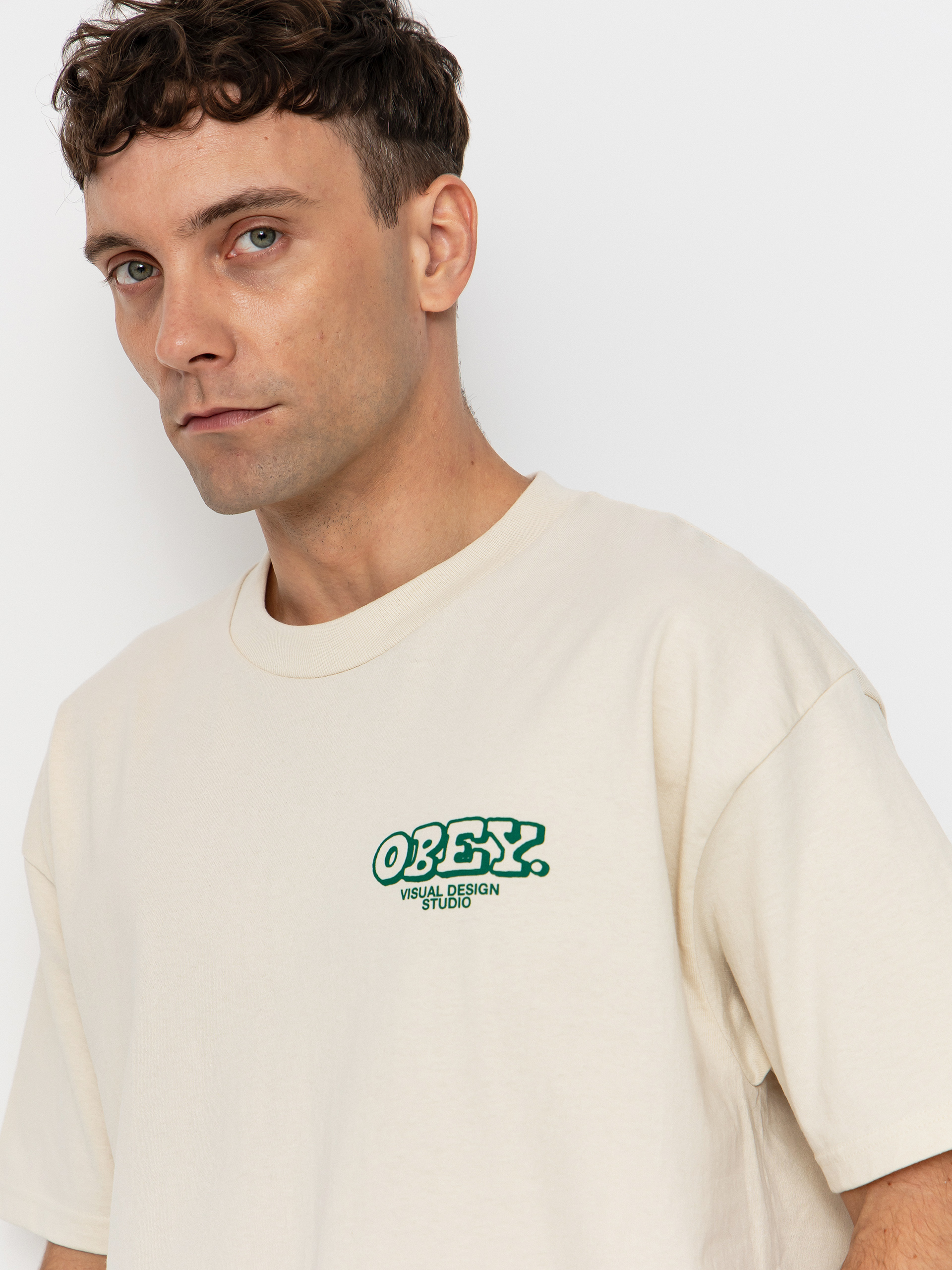 Tricou OBEY Obey Knowledge & Growth (cream)