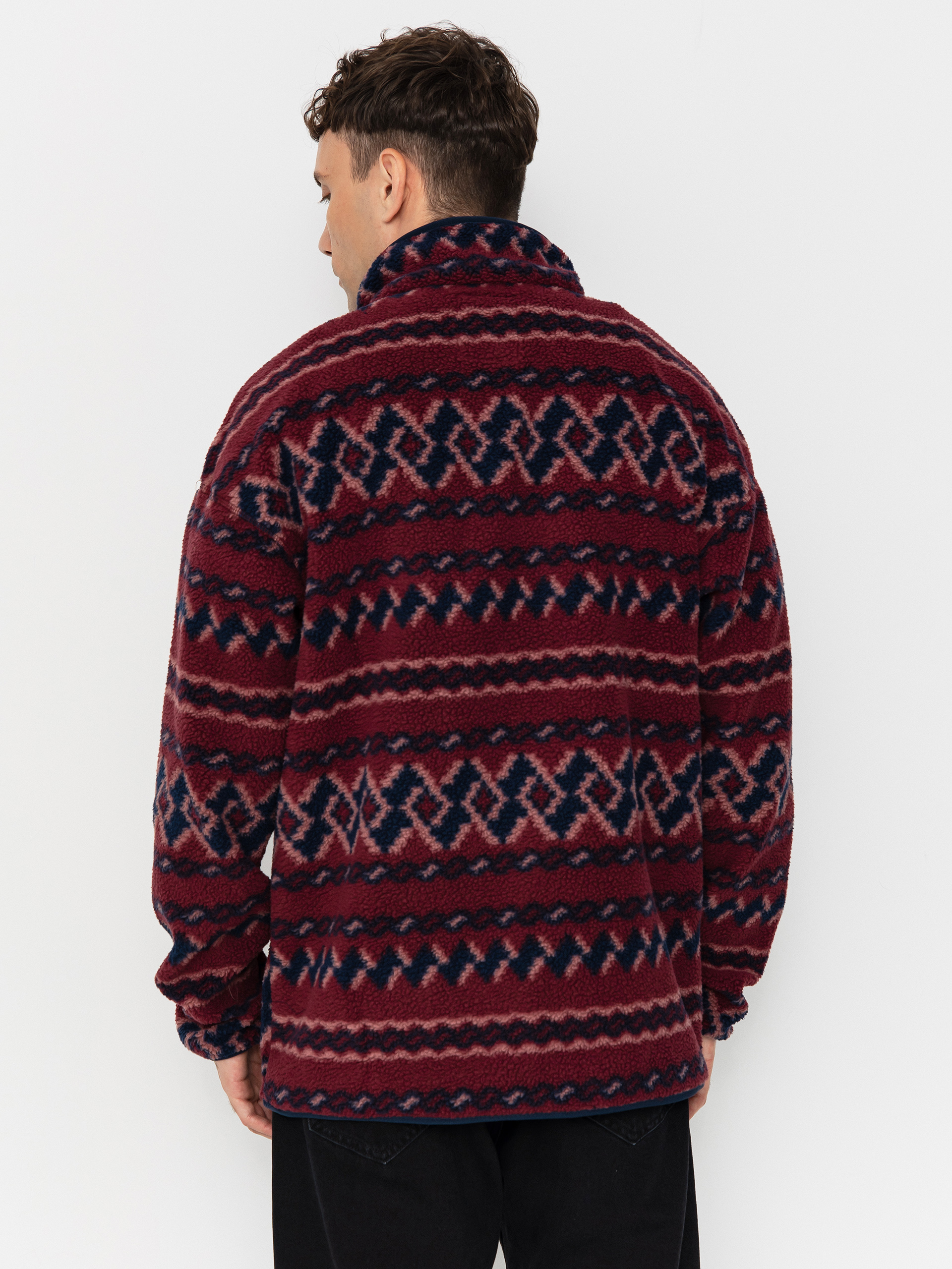 Pentru bărbați Hanorac din fleece Columbia Helvetia II Printed Half Snap (rich wine knitknot)