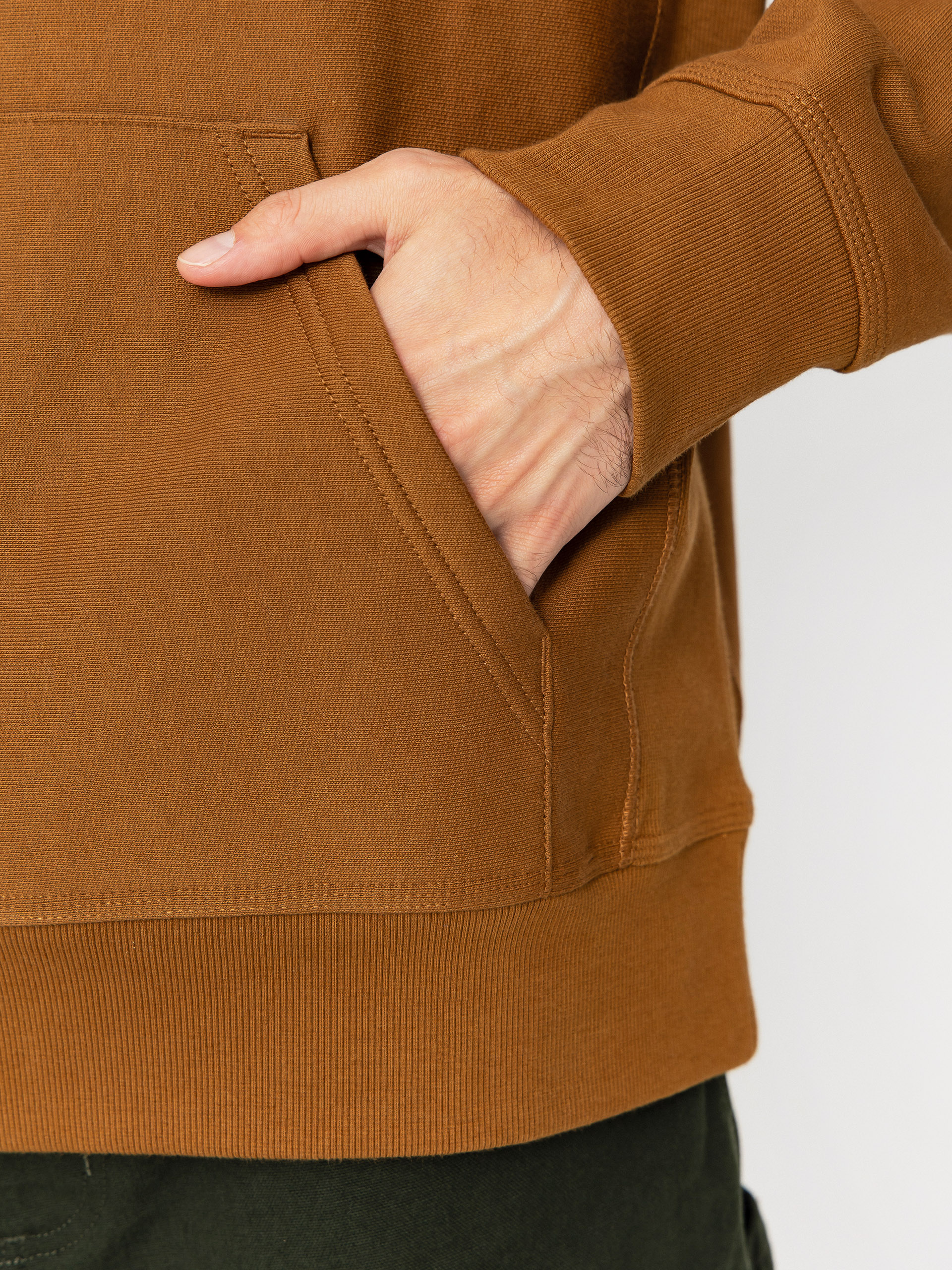 Hanorac cu glugă Carhartt WIP American Script HD (hamilton brown)