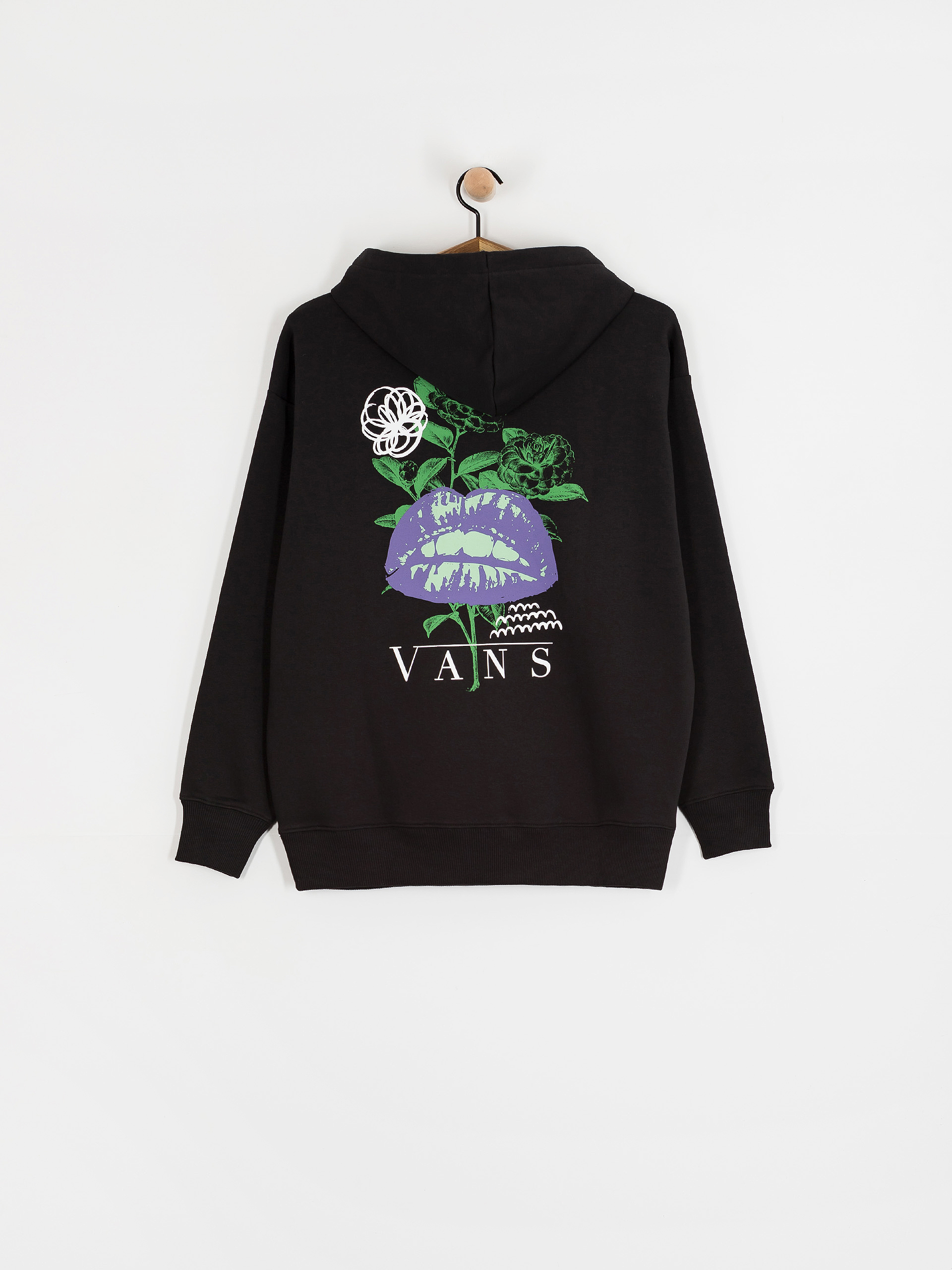 Hanorac cu glugă Vans Talk Talk Os HD Wmn (black)