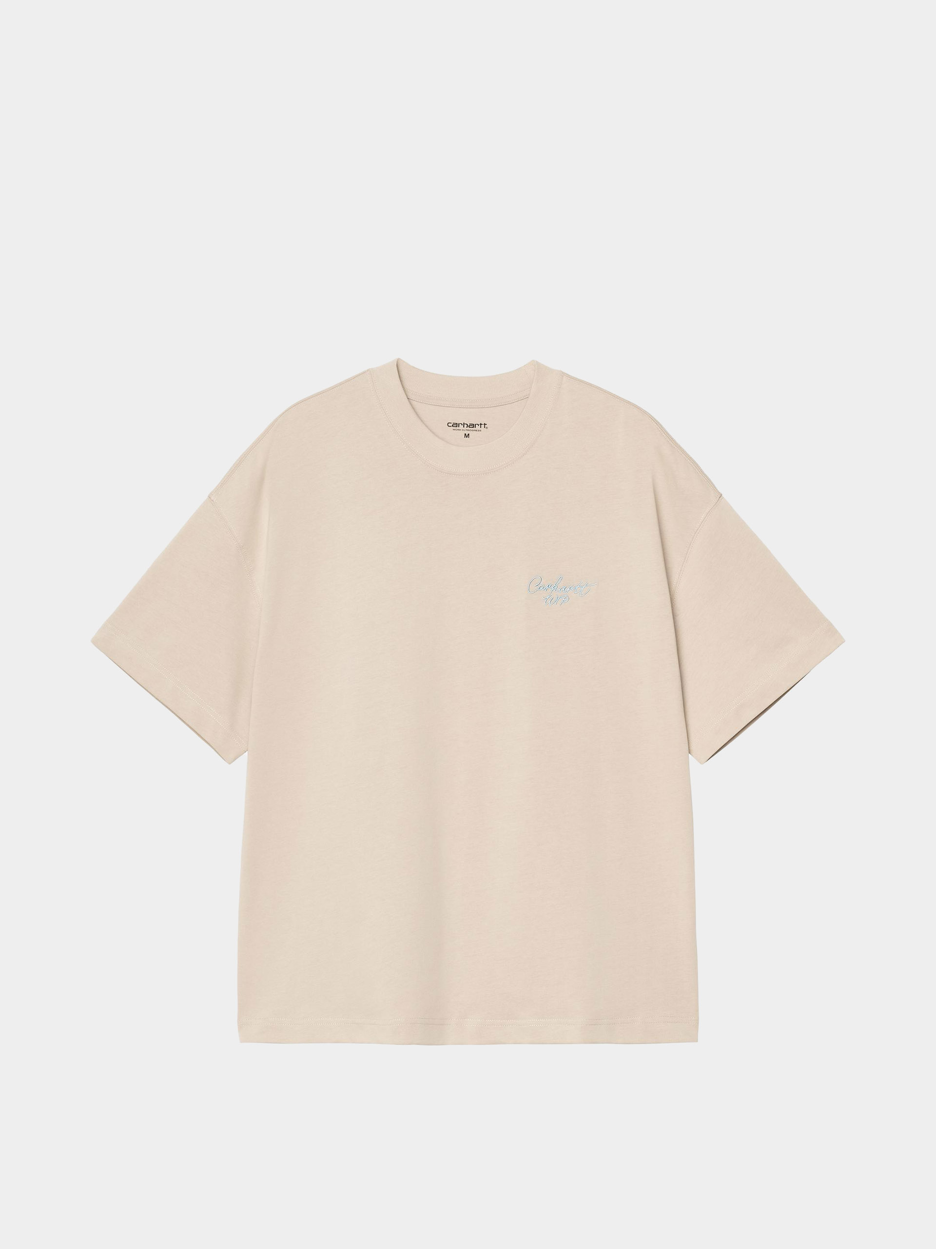 Tricou Carhartt WIP Signature Script (fleur de sel/citadel)