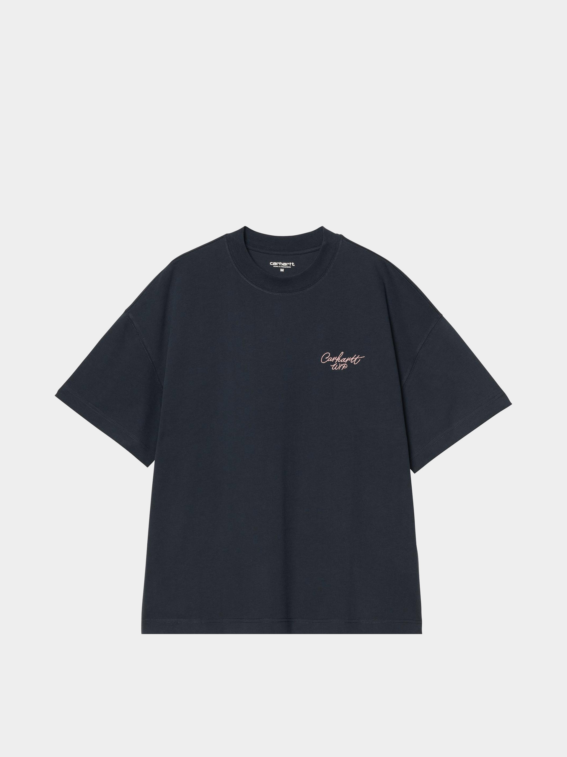 Tricou Carhartt WIP Signature Script (deep night/glassy pink)