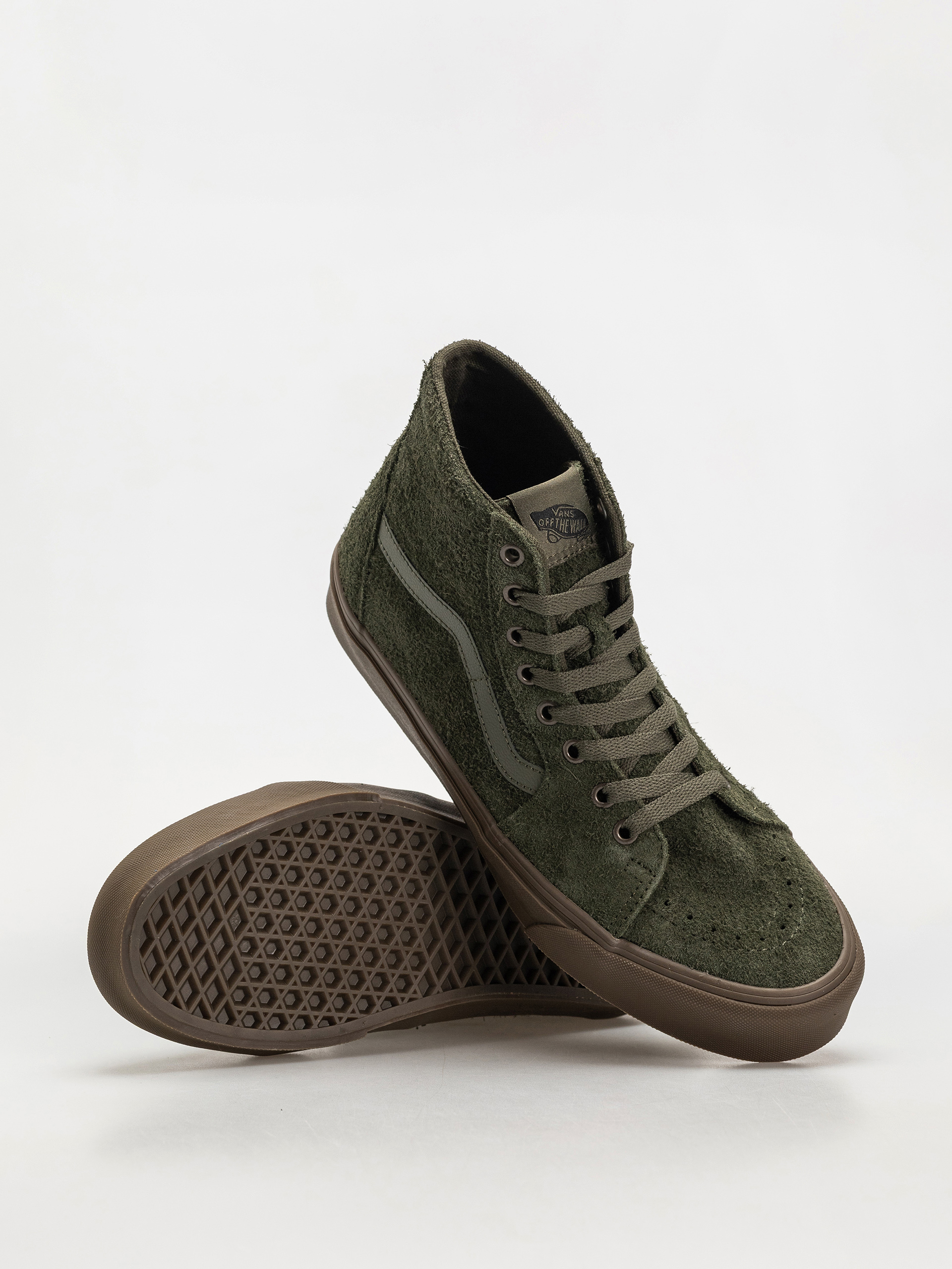 Pantofi Vans Sk8 Hi Tapered (hairy suede olive/gum)