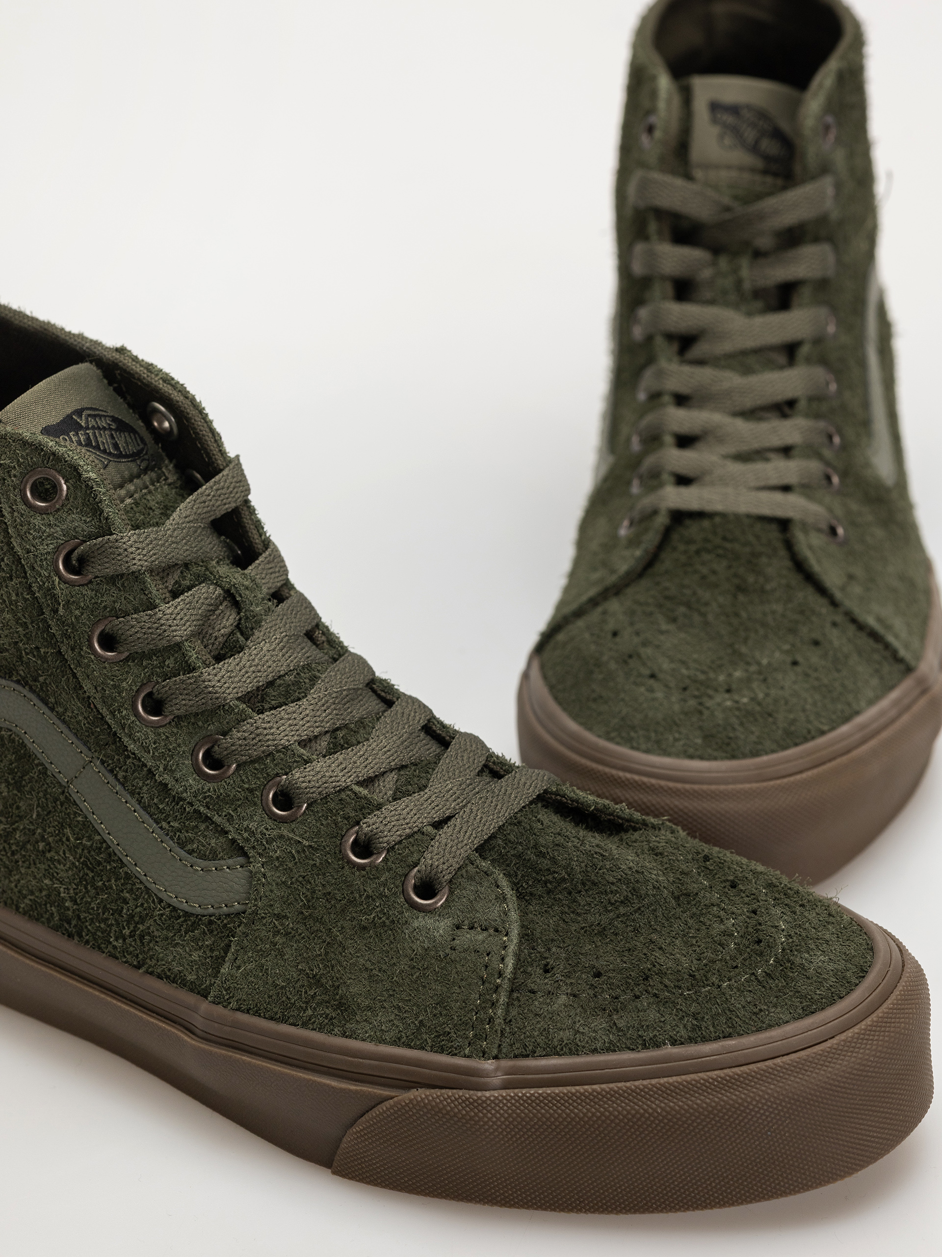 Pantofi Vans Sk8 Hi Tapered (hairy suede olive/gum)