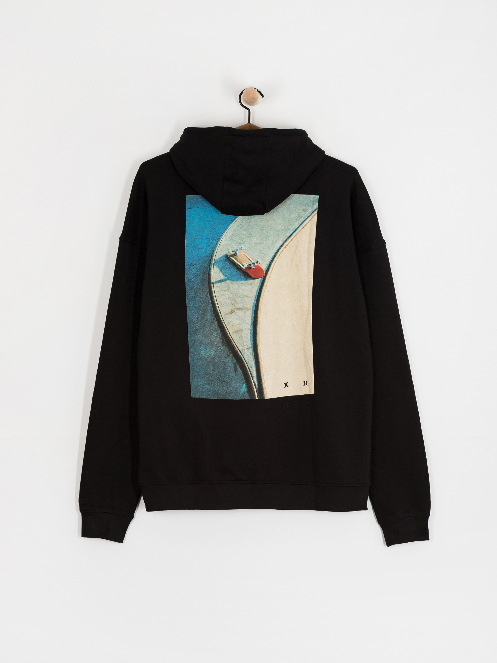 Hanorac cu glugă Hurley Bcnk8 Washed HD (black)