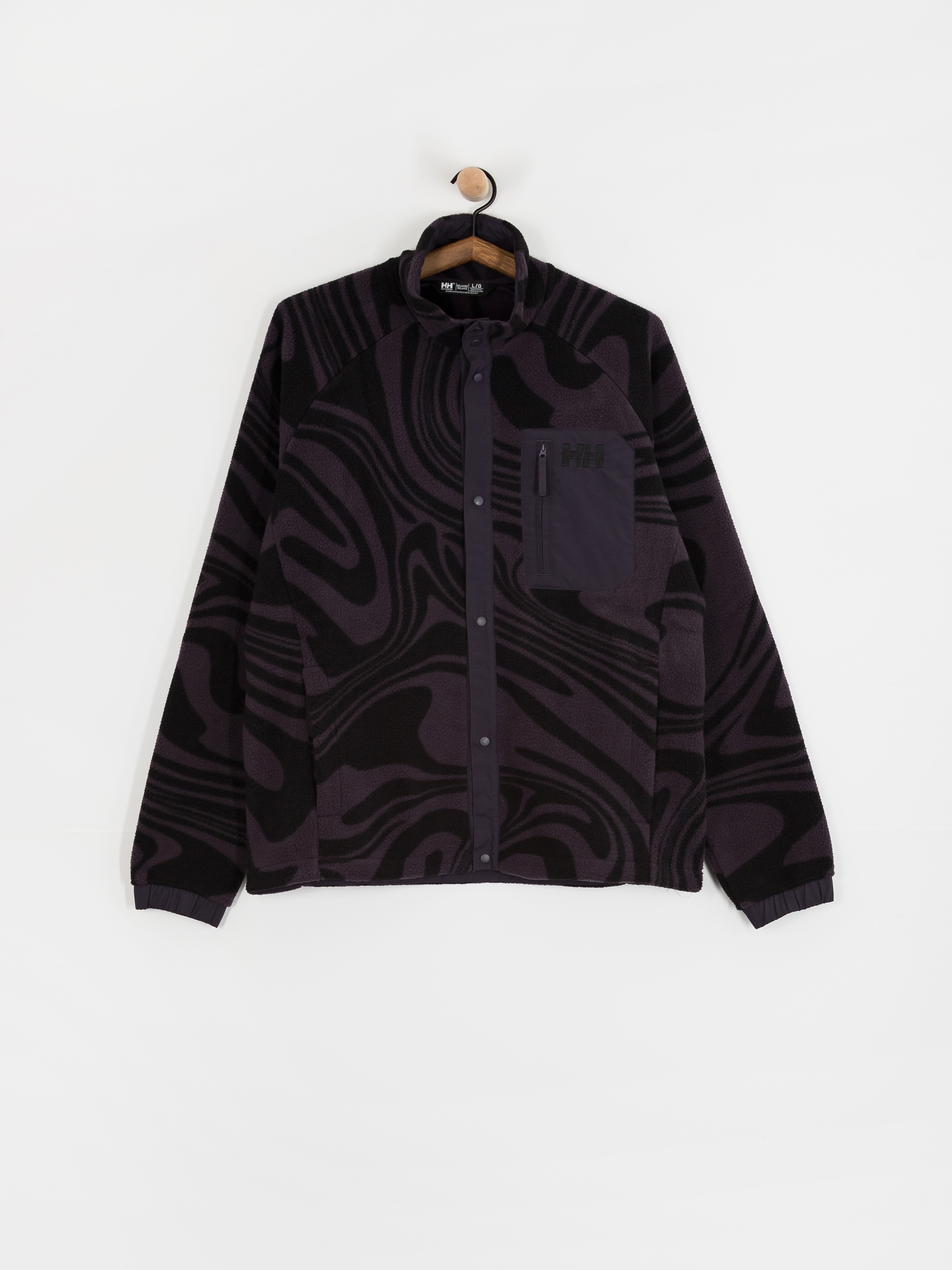 Pentru bărbați Hanorac din fleece Helly Hansen Panorama Printed Pile Snap (black grape swirl aop)
