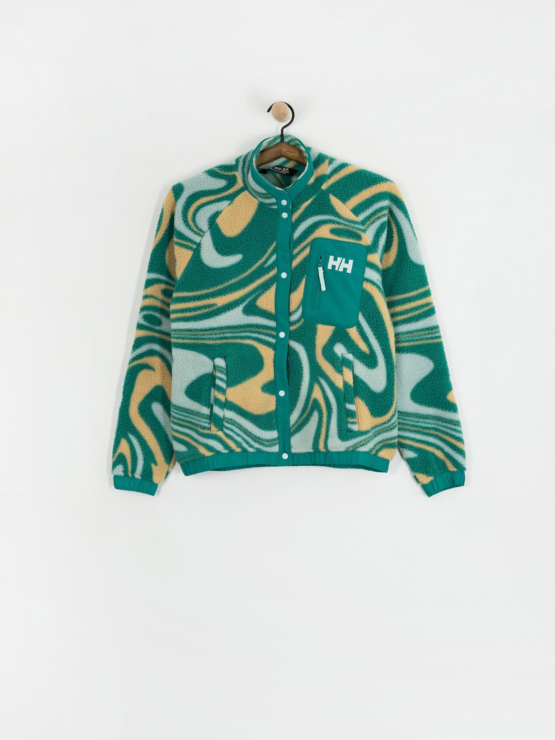 Pentru femei Hanorac din fleece Helly Hansen Imperial Printed Pile Snap (barely blue swirl aop)