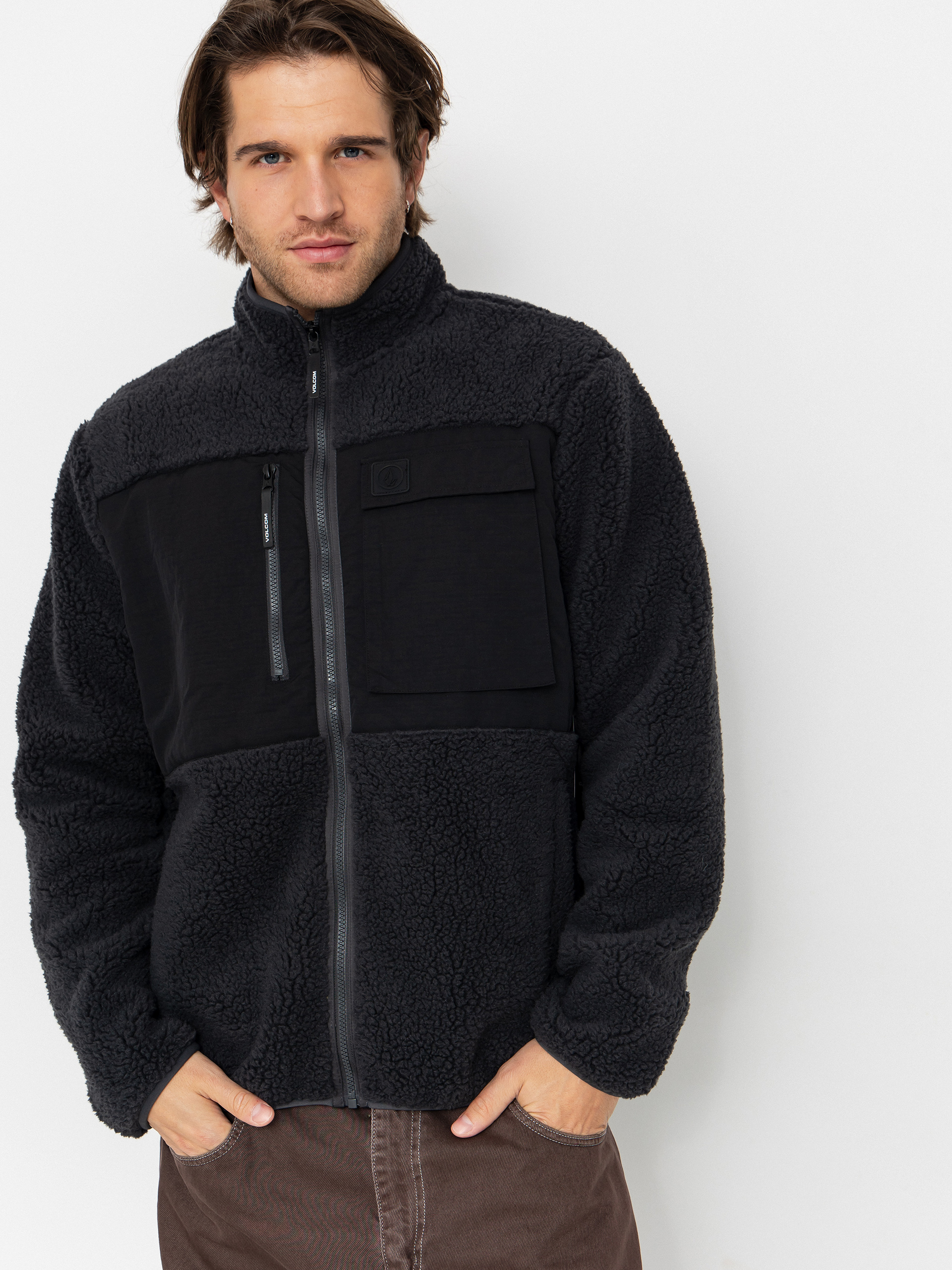 Hanorac cu glugă Volcom Storm Stone ZHD (asphalt black)