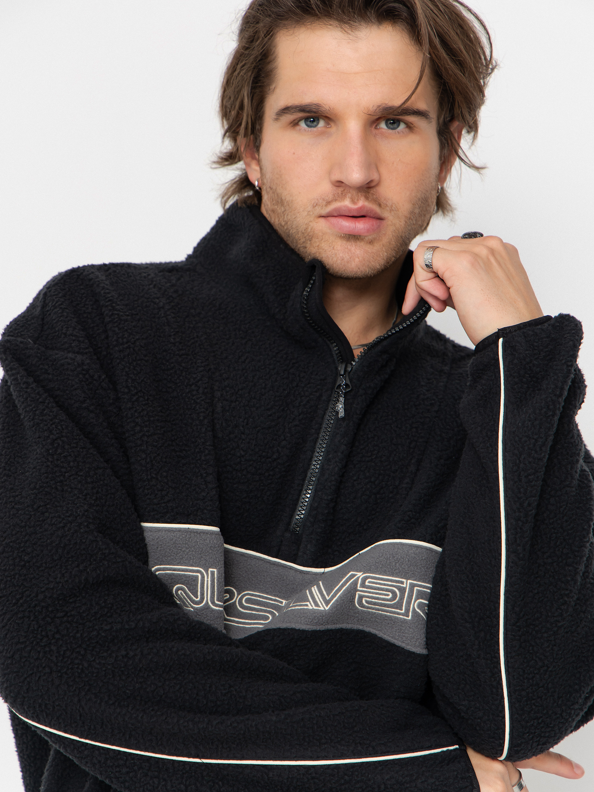 Pentru bărbați Hanorac din fleece Quiksilver Omni Sherpa HZ (black)