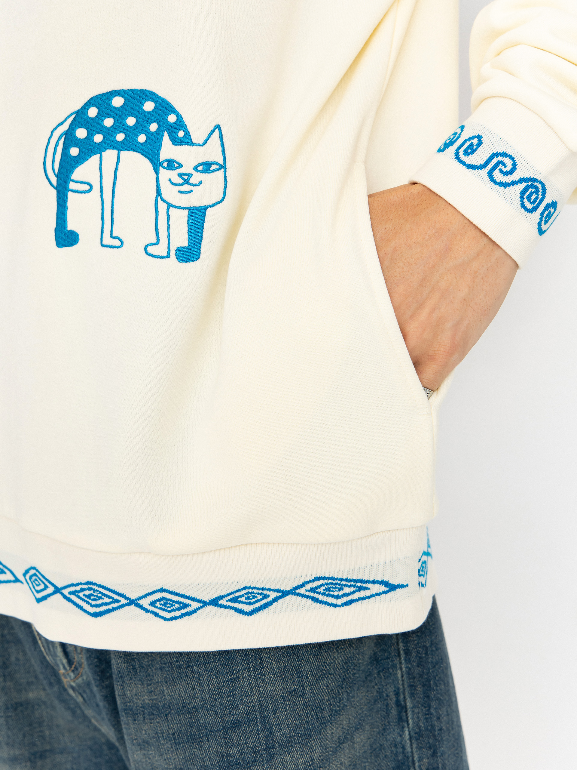 Hanorac cu glugă RipNDip Blonded HD (off white)