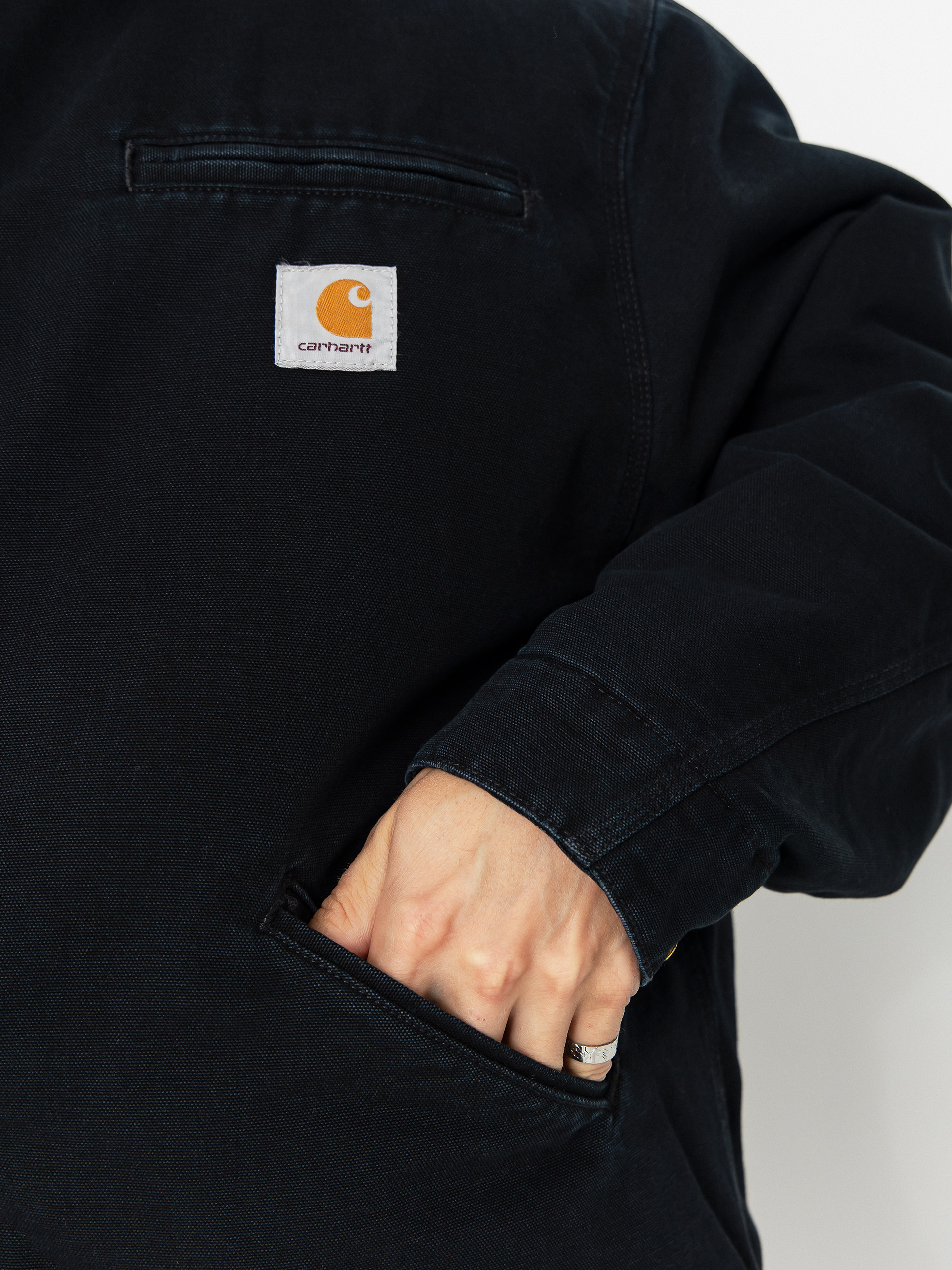 Geacă Carhartt WIP OG Detroit (black/black/stone canvas)