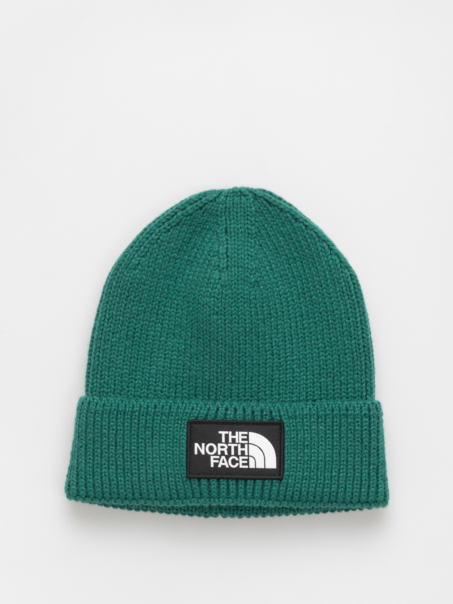 帽子 THE NORTH FACE Căciulă The North Face Tnf Logo Box Cuffed - verde (evergreen)