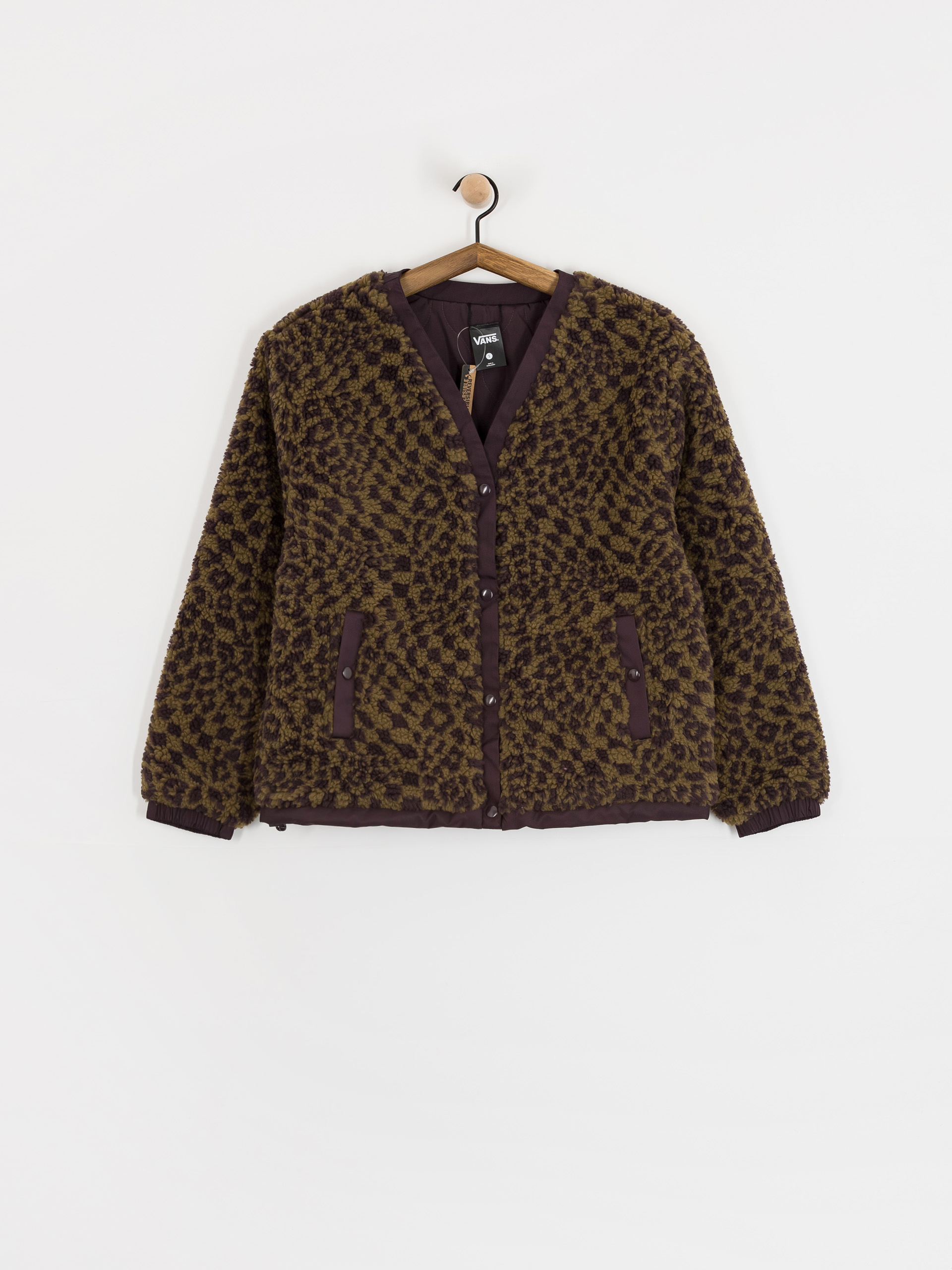 Palton Vans Suffolk Cheetah Check Pile Coat Wmn (dark port)