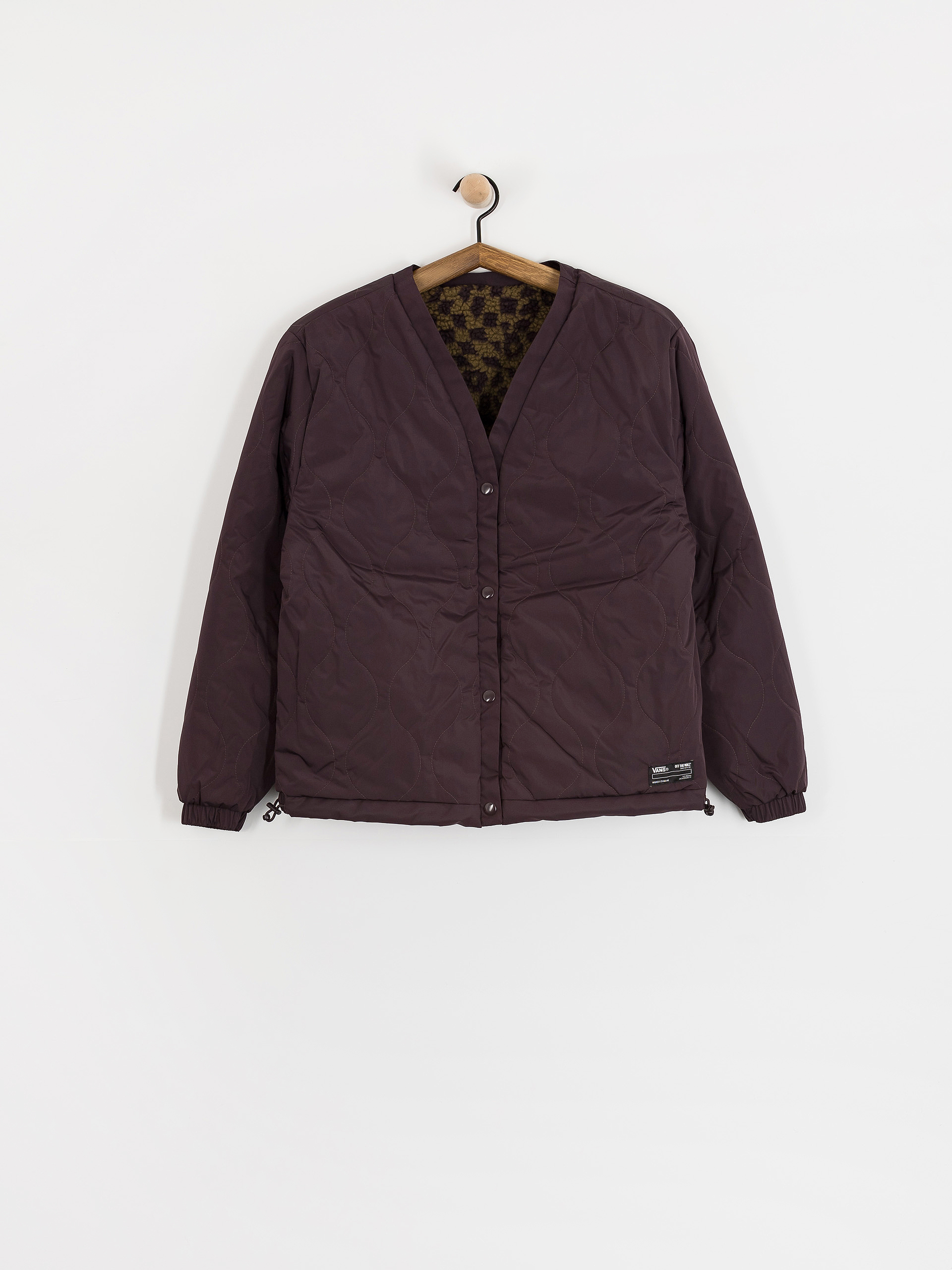 Palton Vans Suffolk Cheetah Check Pile Coat Wmn (dark port)