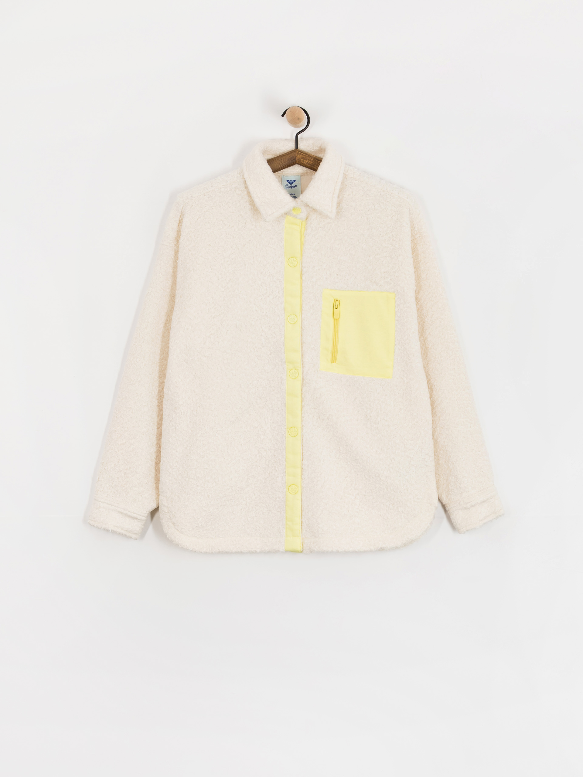 Pentru femei Hanorac din fleece Roxy Chloe Kim Shacket (whisper white)