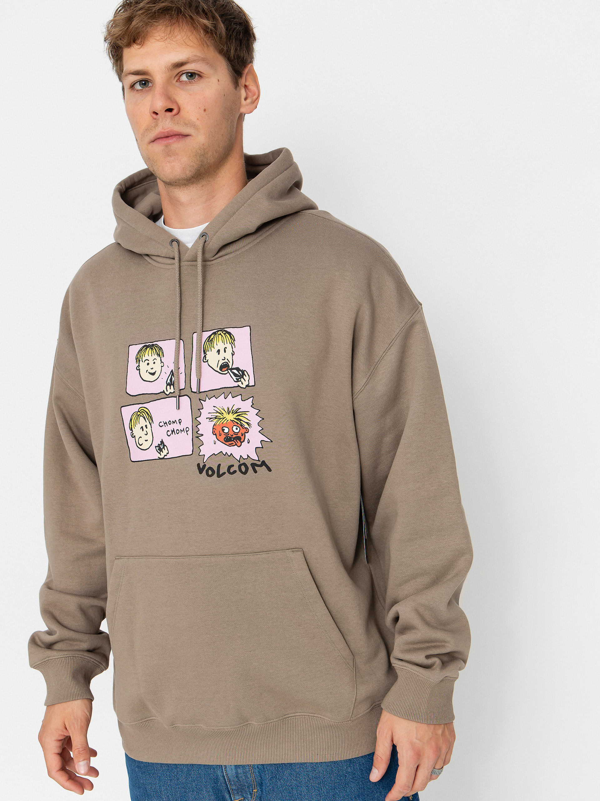 Hanorac cu glugă Volcom Chomp Chomp HD (brindle)