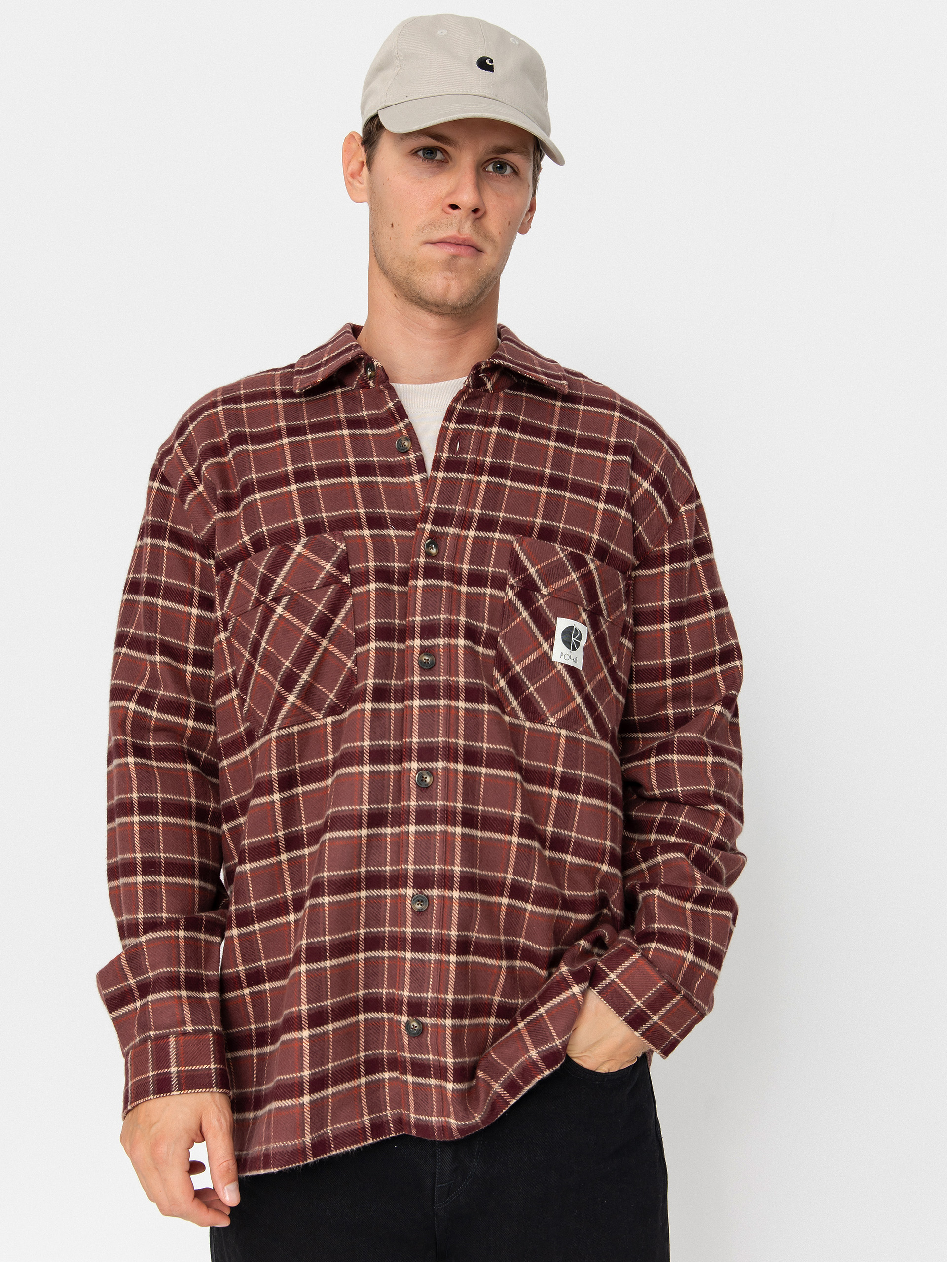 Cămașă Polar Skate Mike Flannel (oxblood check)