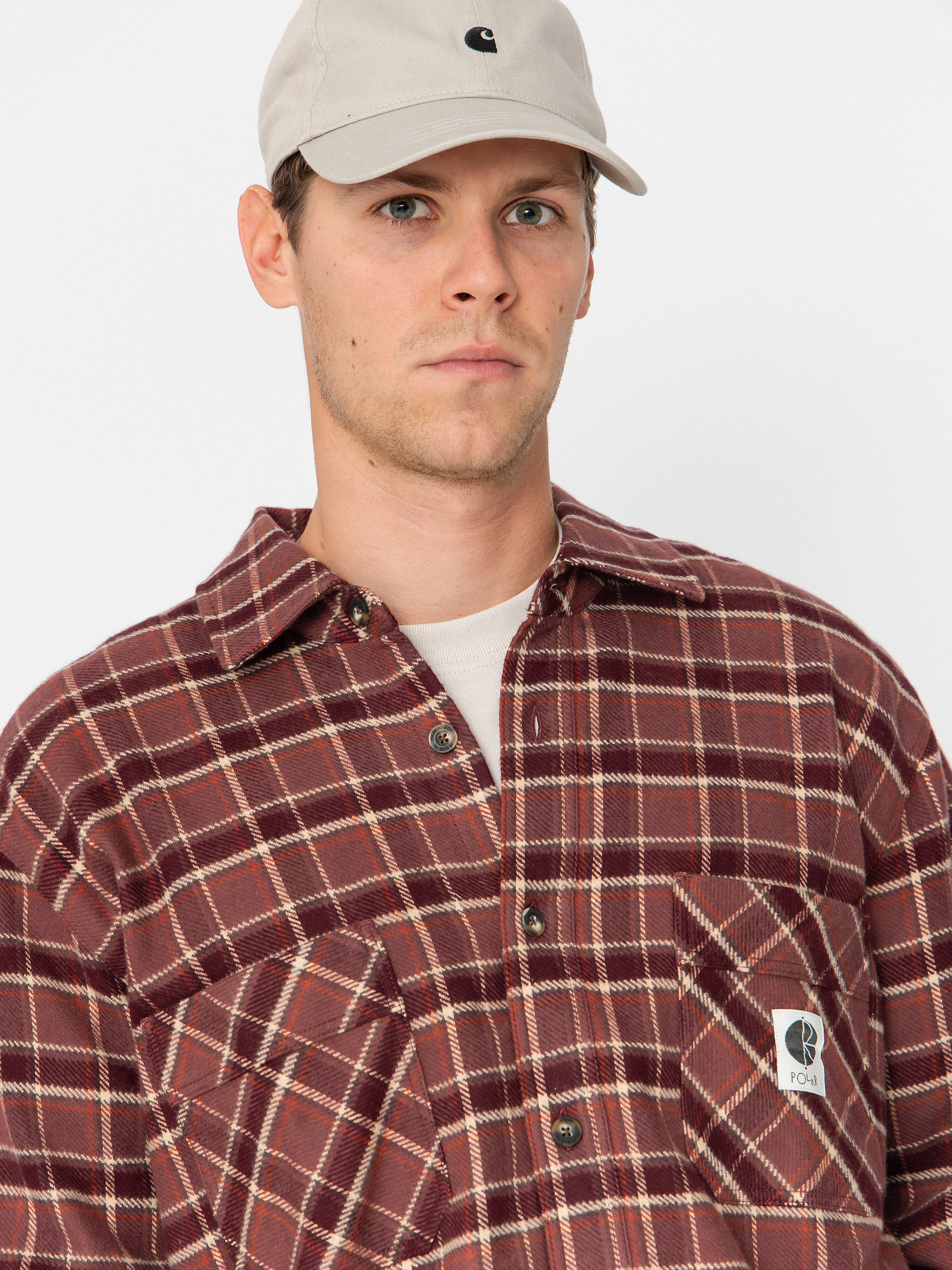 Cămașă Polar Skate Mike Flannel (oxblood check)