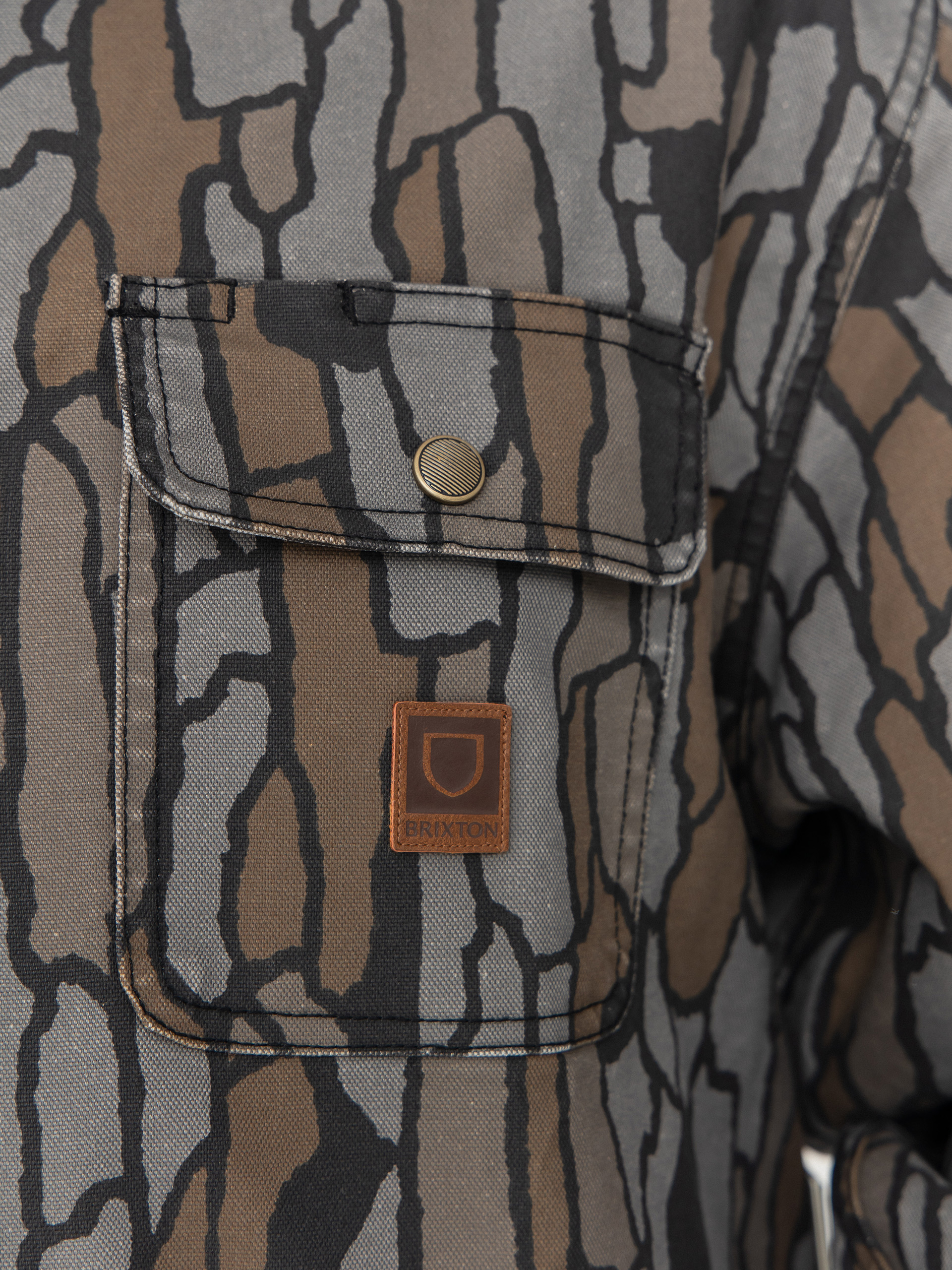 Cămașă Brixton Builders Stretch Overshirt (bark camo)