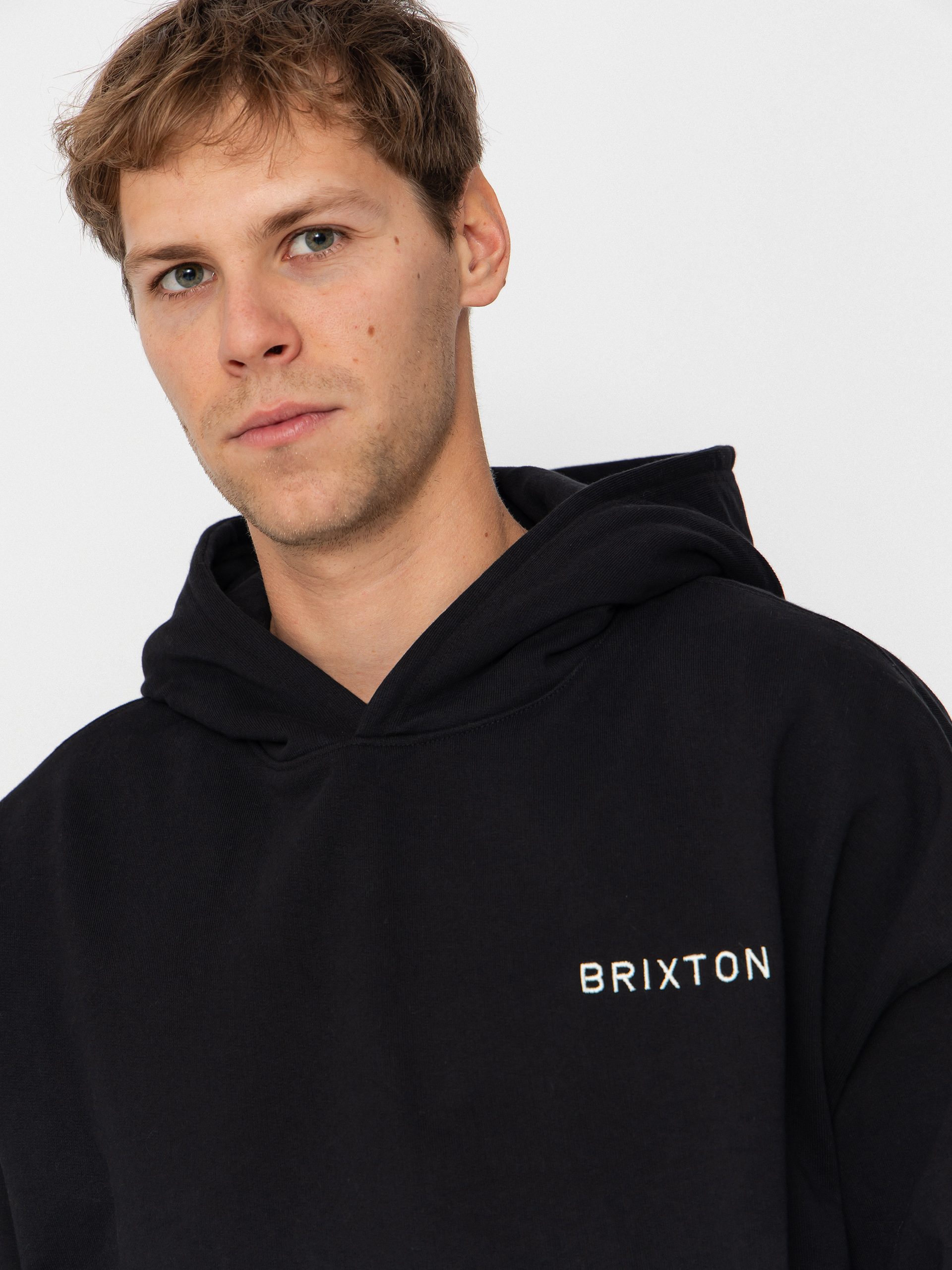 Hanorac cu glugă Brixton Embroidered Heavy Weight HD (black)