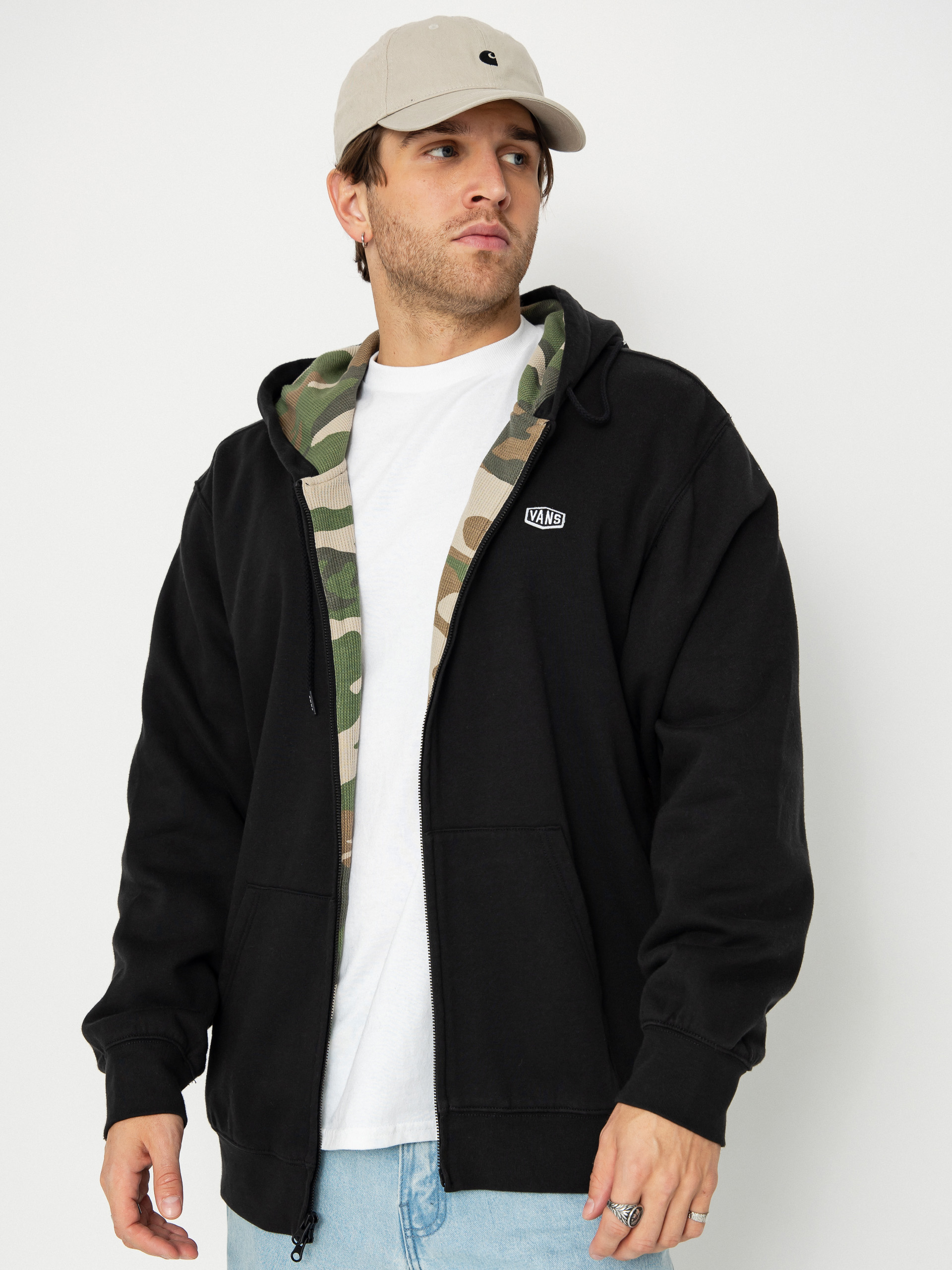 Hanorac cu glugă Vans Dover Thermal Lined Full Zip (black)