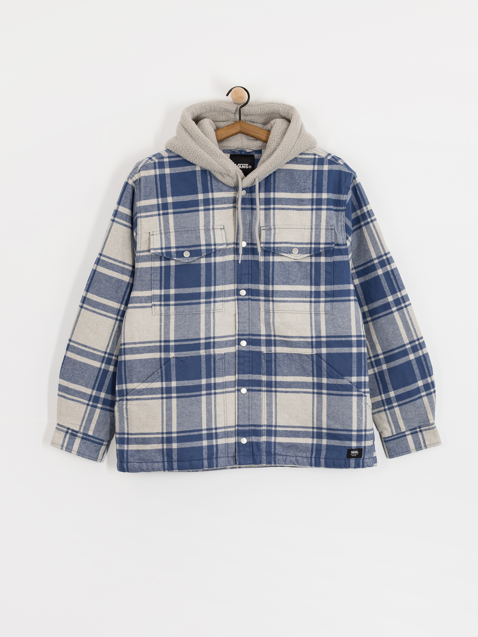 Cu0103mau0219u0103 Vans Piedmont Hooded Plaid Shacket (oatmeal heather/truenvy)