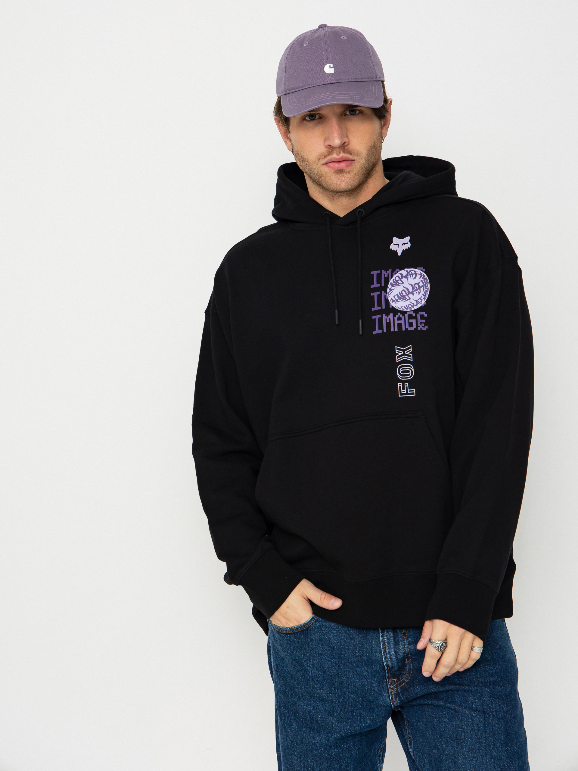 Hanorac cu glugă Fox Image Phantom Oversized HD (black)