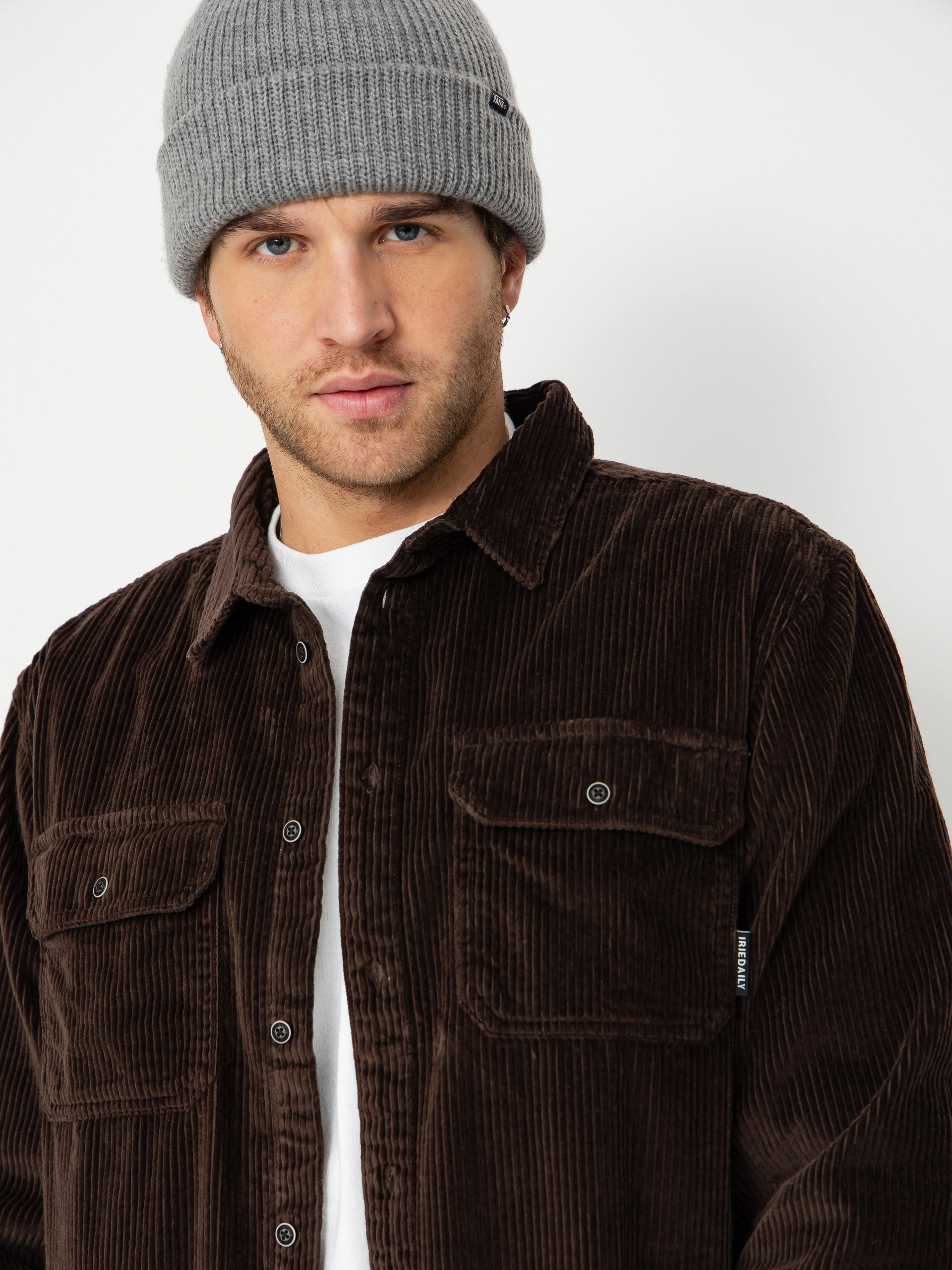 Cămașă Iriedaily Bubble Cord (dark coffee)