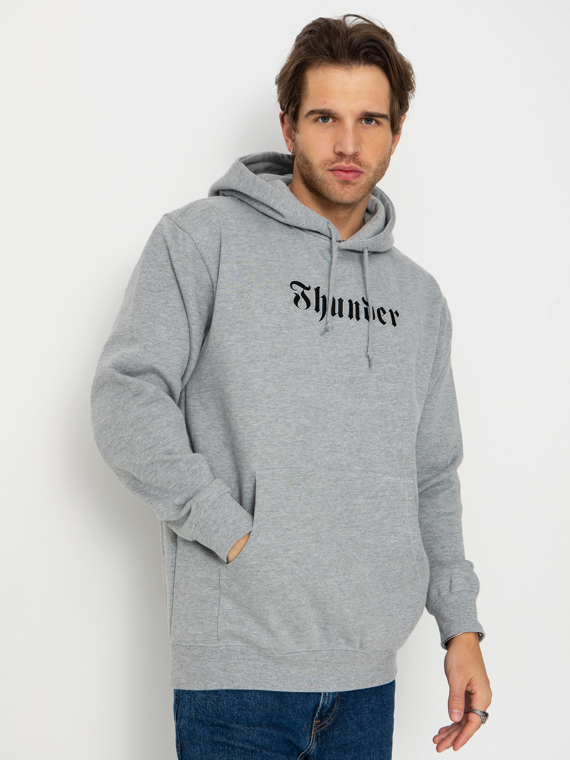 Hanorac Thunder Script (heather grey w/black embroidery)