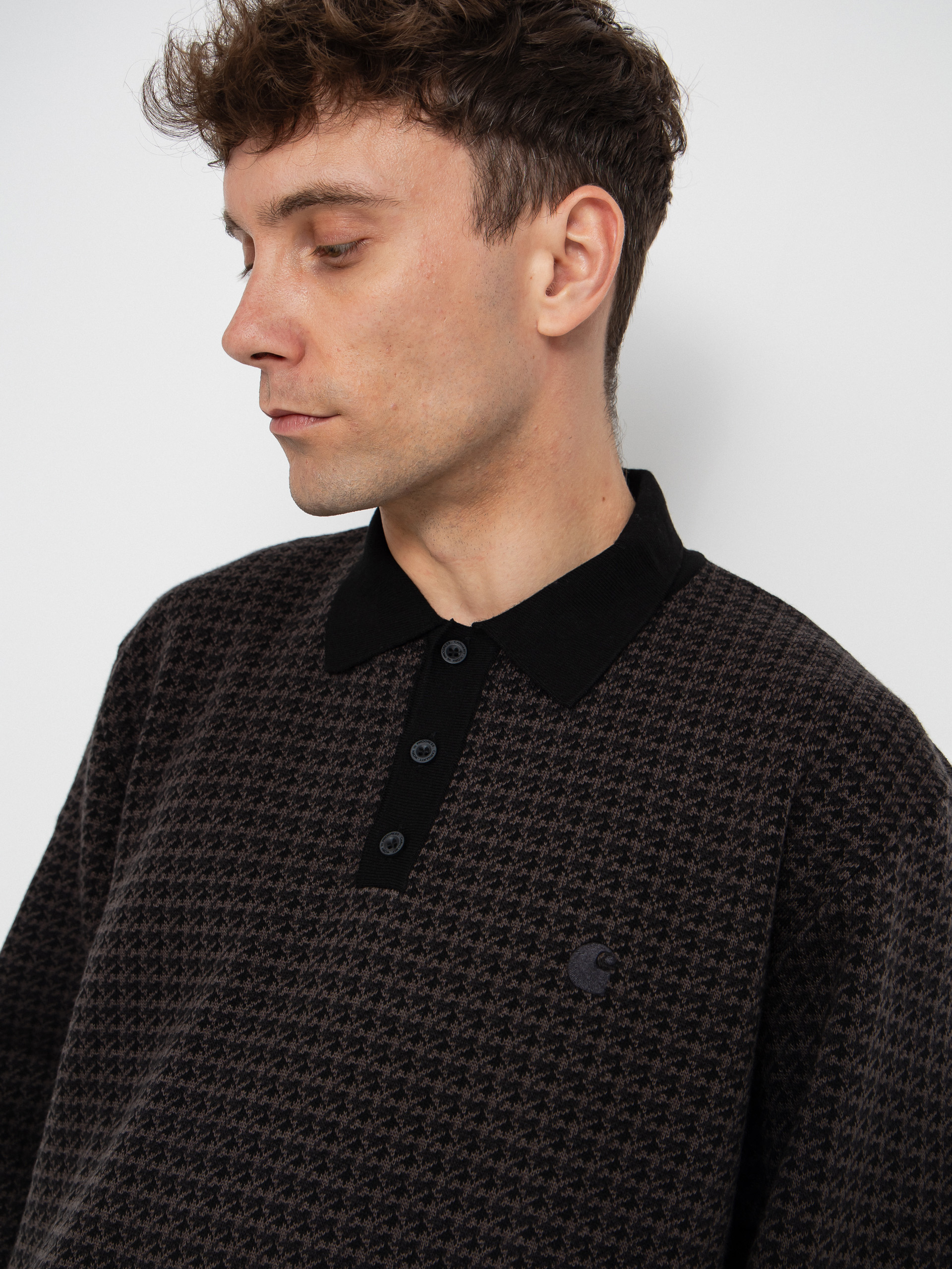 Pulover Carhartt WIP Lowis Polo (lowis houndstooth/vitola heather)