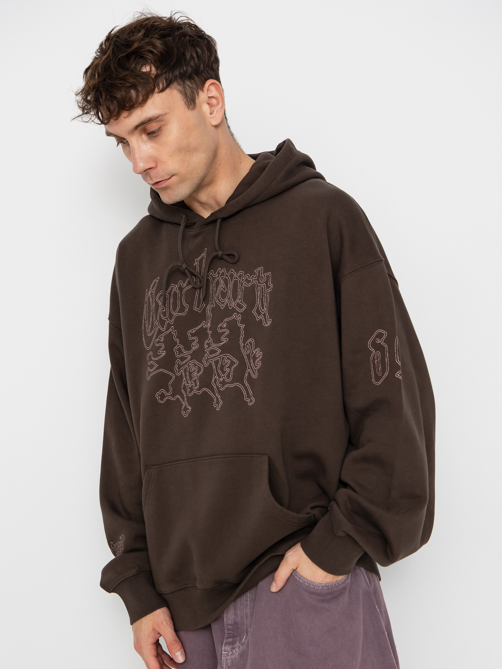 Hanorac cu glugă Carhartt WIP Hackwork HD (vitola/glassy pink)