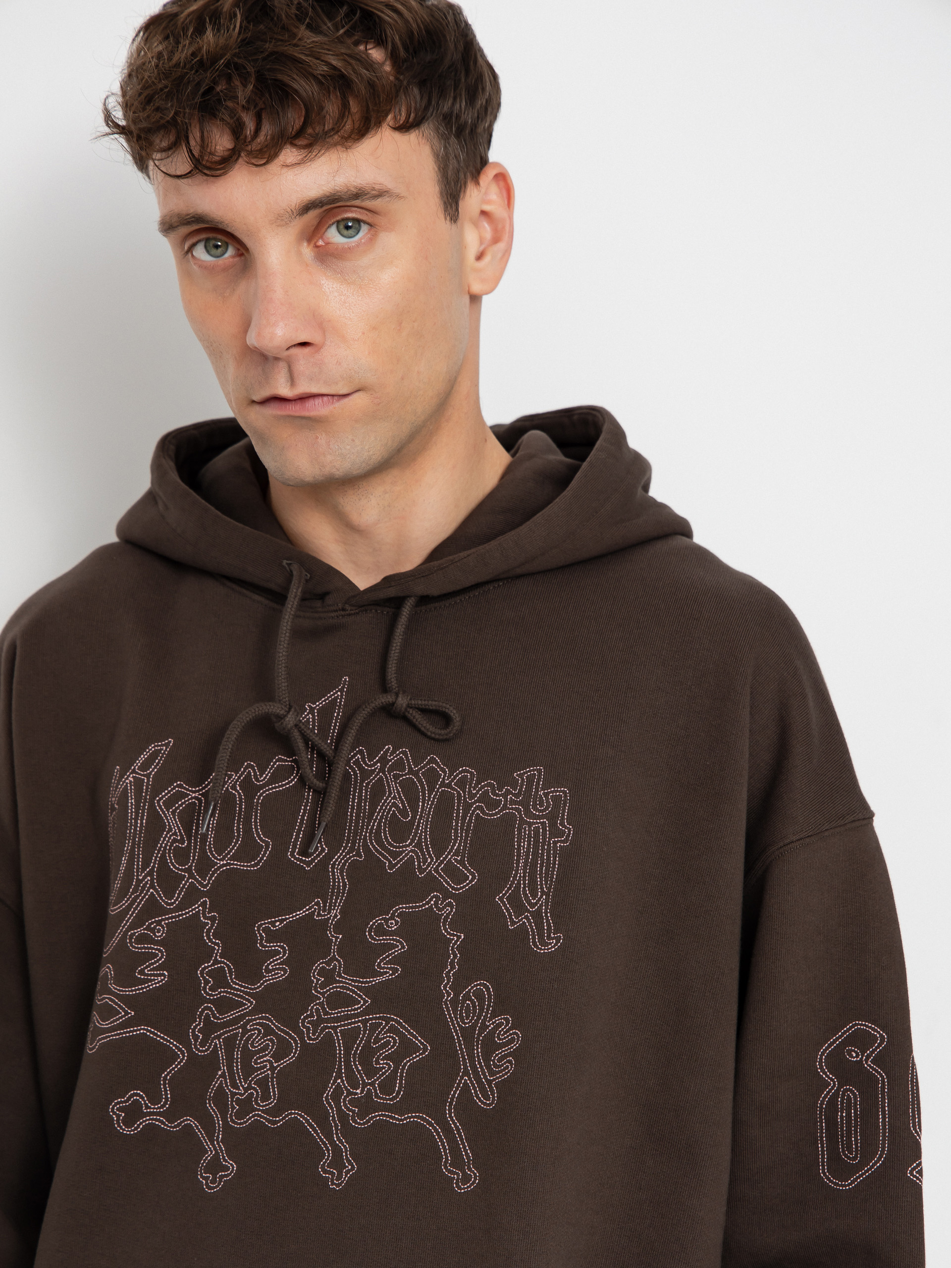 Hanorac cu glugă Carhartt WIP Hackwork HD (vitola/glassy pink)