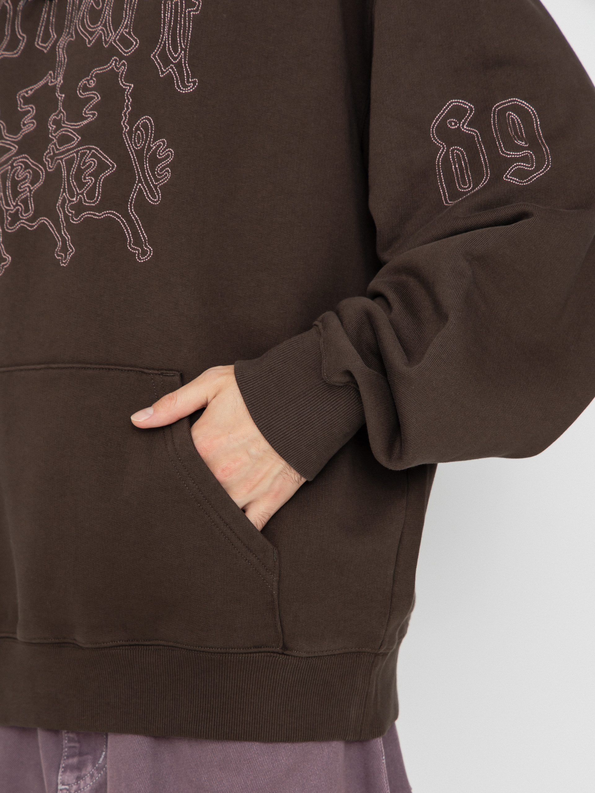 Hanorac cu glugă Carhartt WIP Hackwork HD (vitola/glassy pink)