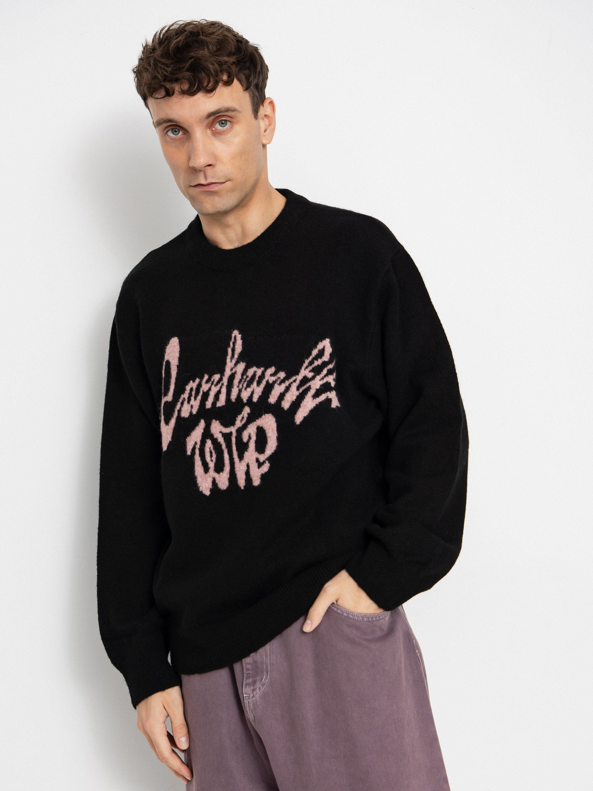 Pulover Carhartt WIP Chedda (black/glassy pink)