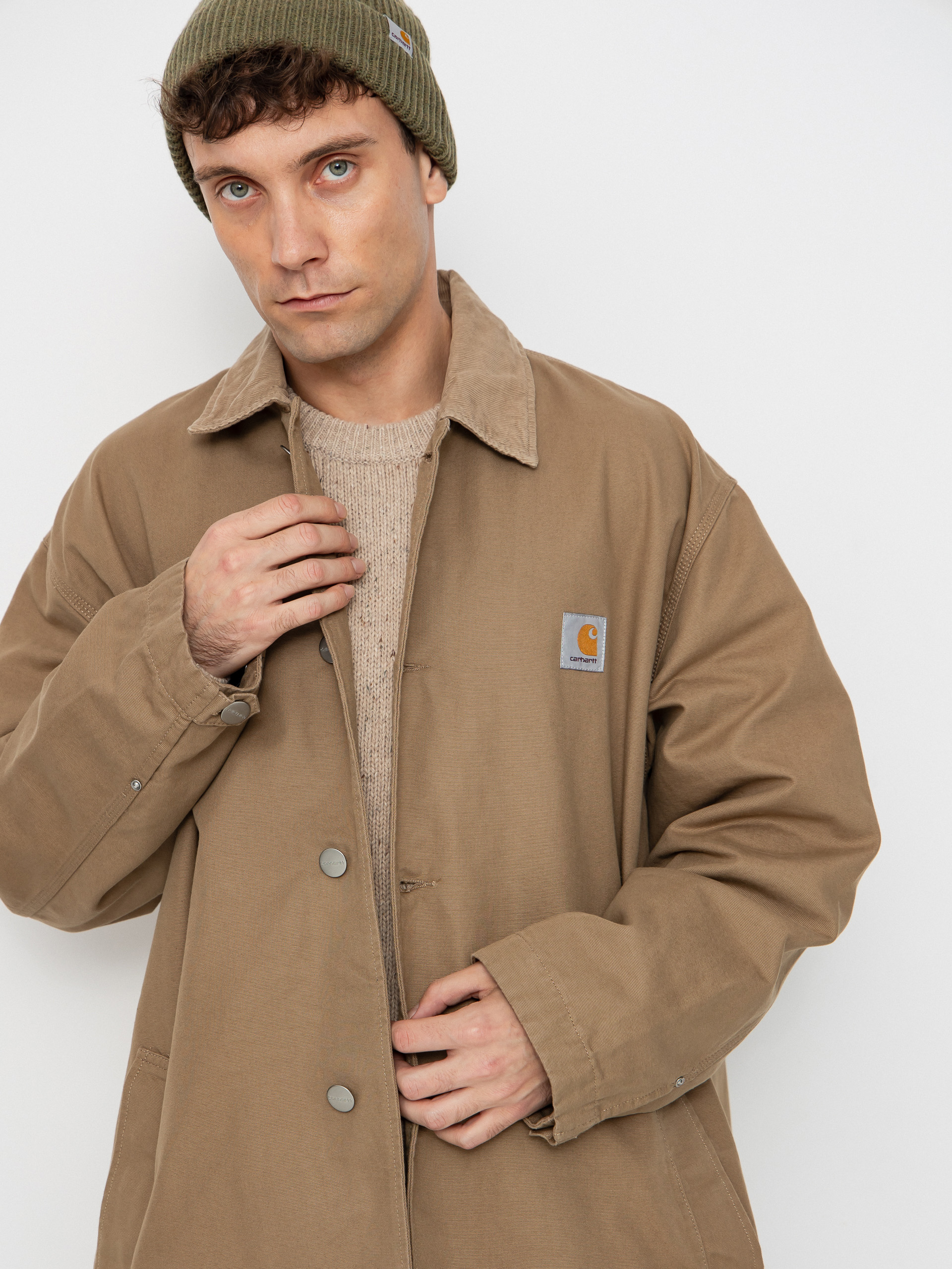 Palton Carhartt WIP Webster Coat (leather/leather/rinsed)