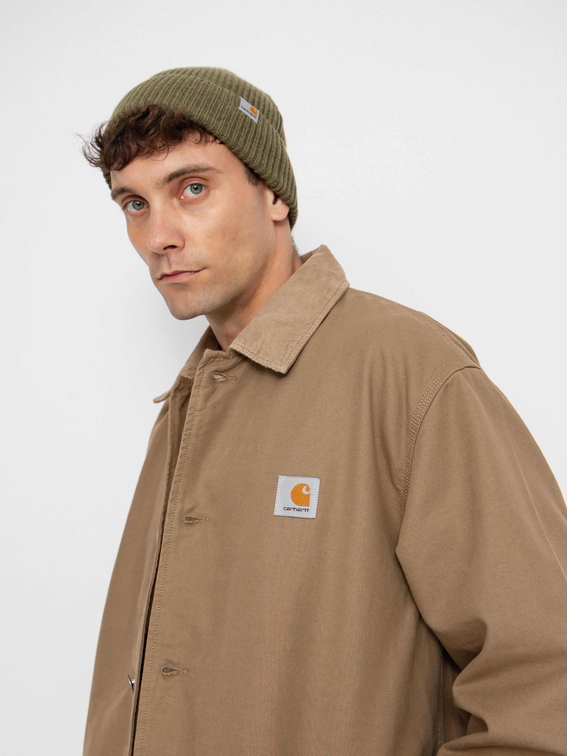 Palton Carhartt WIP Webster Coat - bej (leather/leather/rinsed)