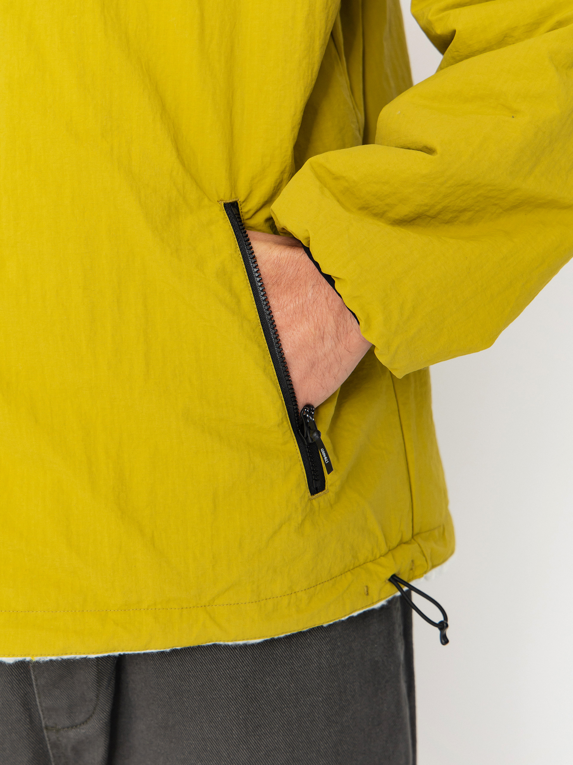 Geacă Gramicci Reversible Sherpa (natural/chartreuse)