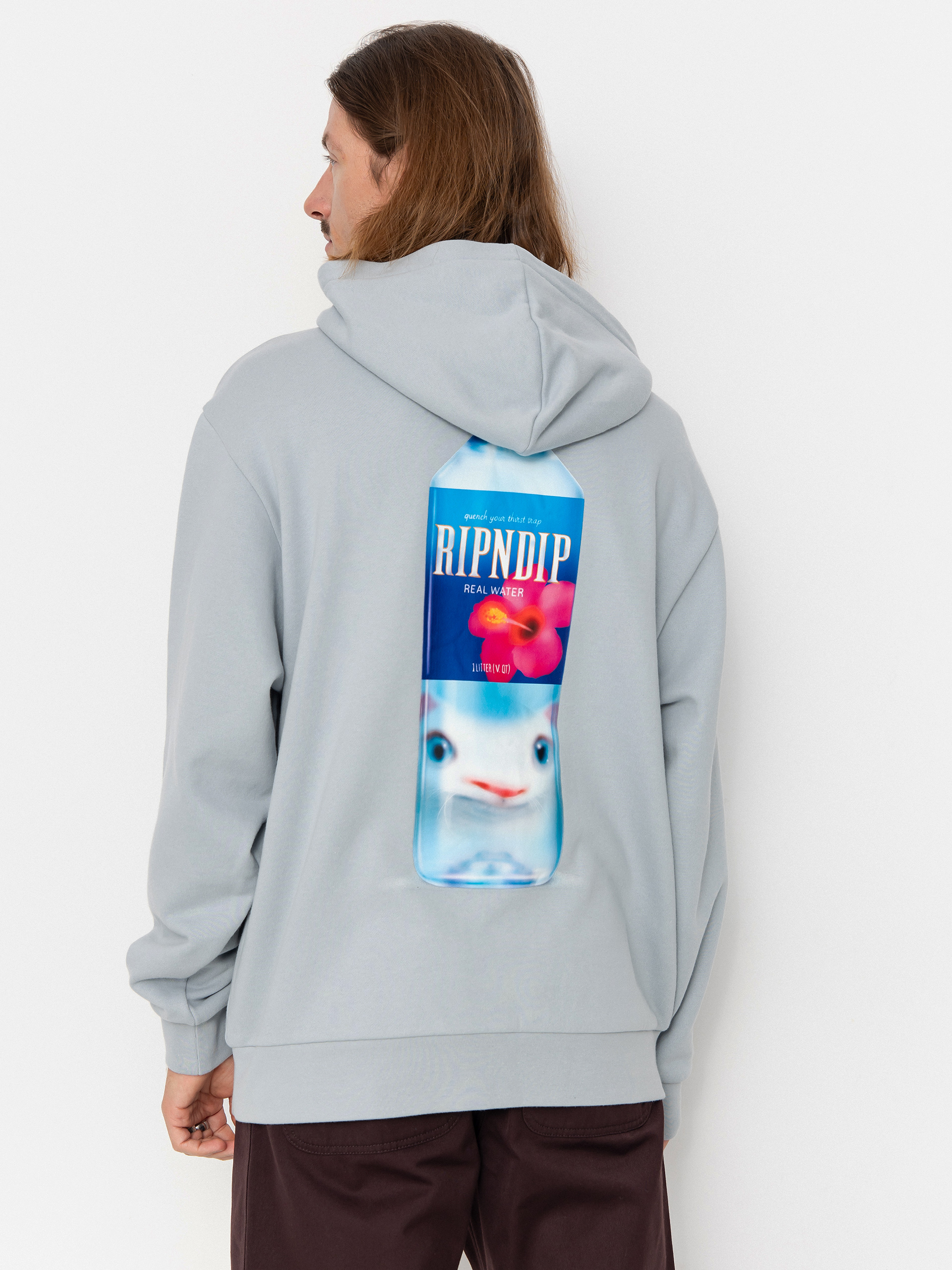 Hanorac cu glugă RipNDip Real Water HD (powder blue)
