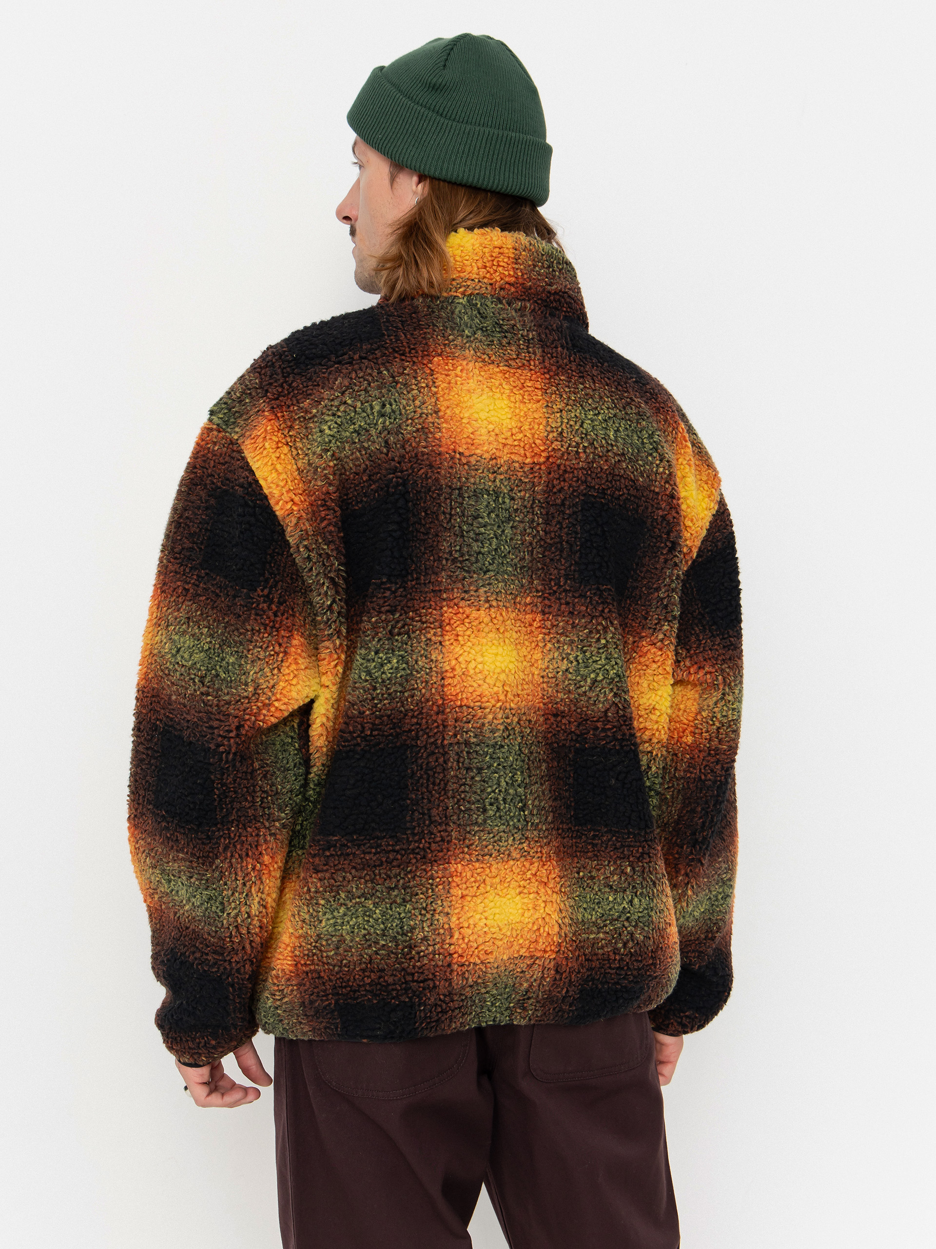 Pentru bărbați Hanorac din fleece Vans Heights Sherpa Full Zip (black/herritage mustard)