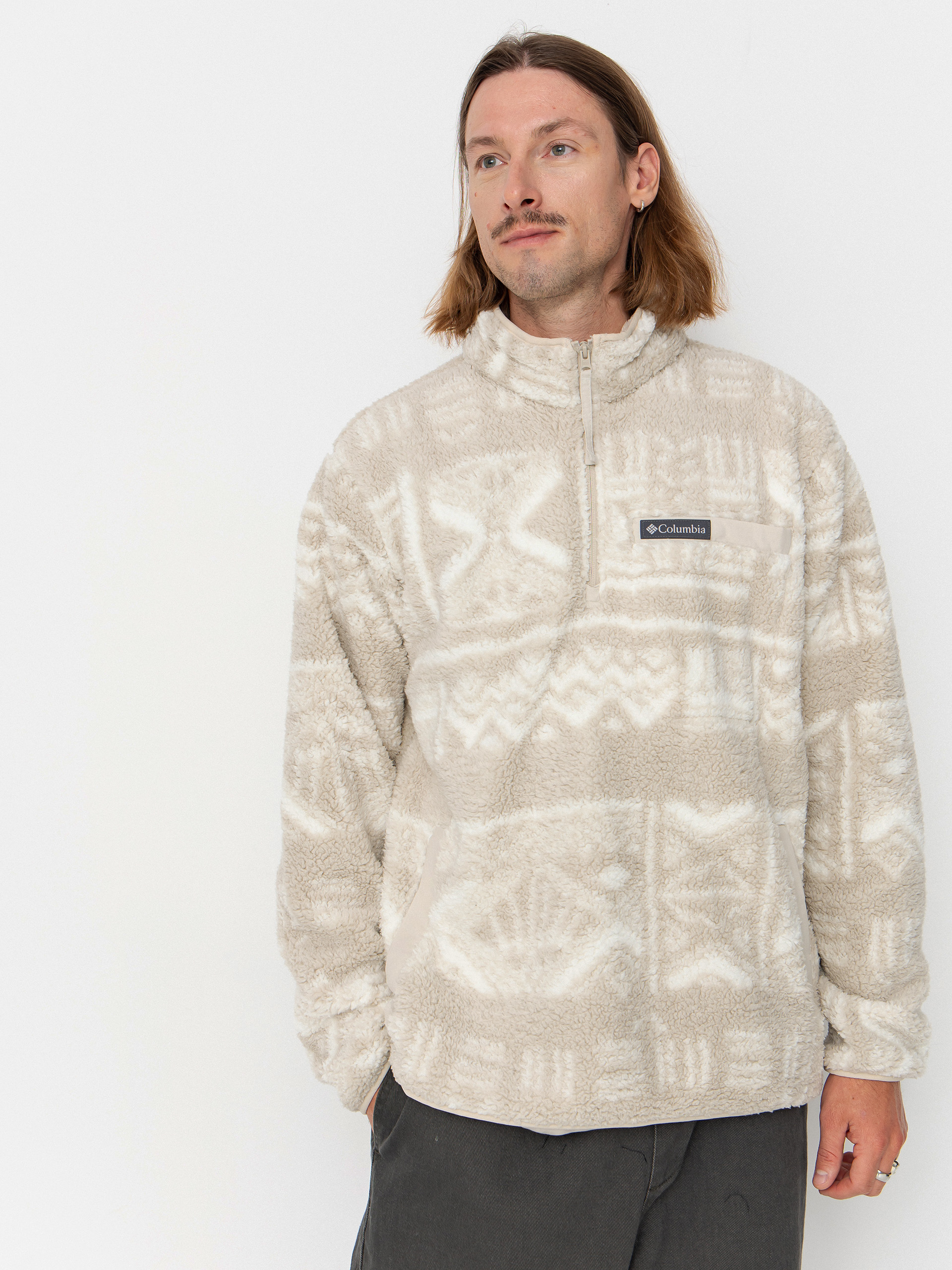 Hanorac din fleece Columbia Rugged Ridge High Pile Half Zip (dark stone deschutes days)