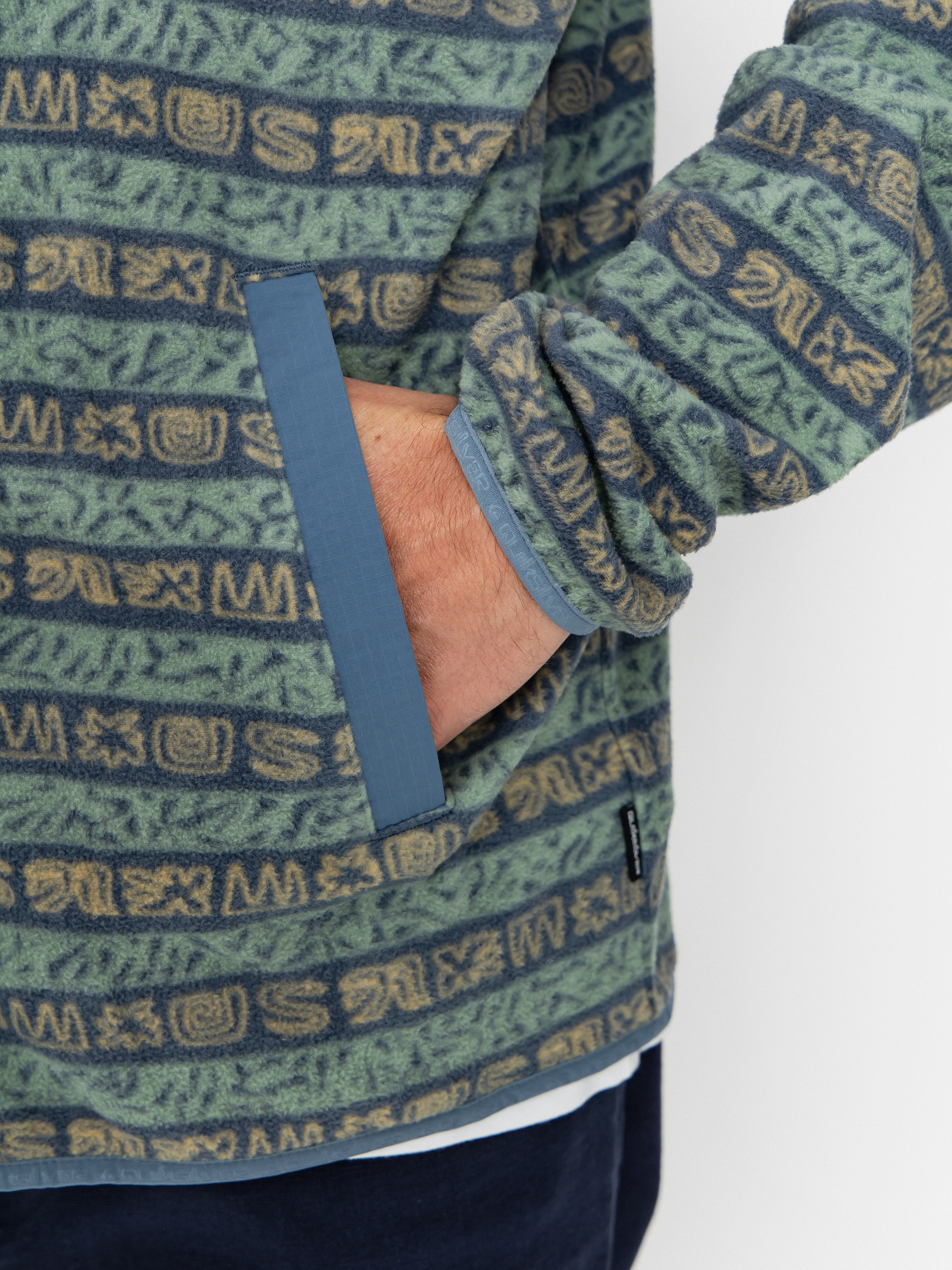 Pentru bărbați Hanorac din fleece Quiksilver No Destination FZ (granite terra stripe)