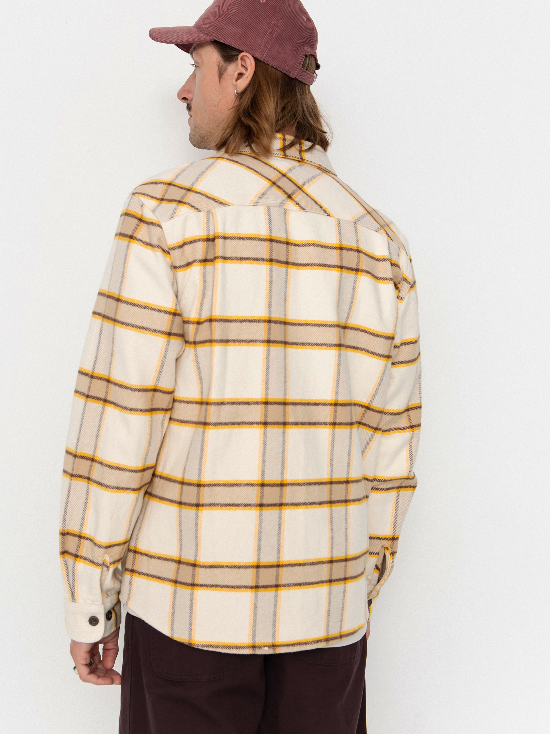 Cămașă Brixton Bowery Heavy Weight Flanne (whitecap/pineconebrown/saffron)