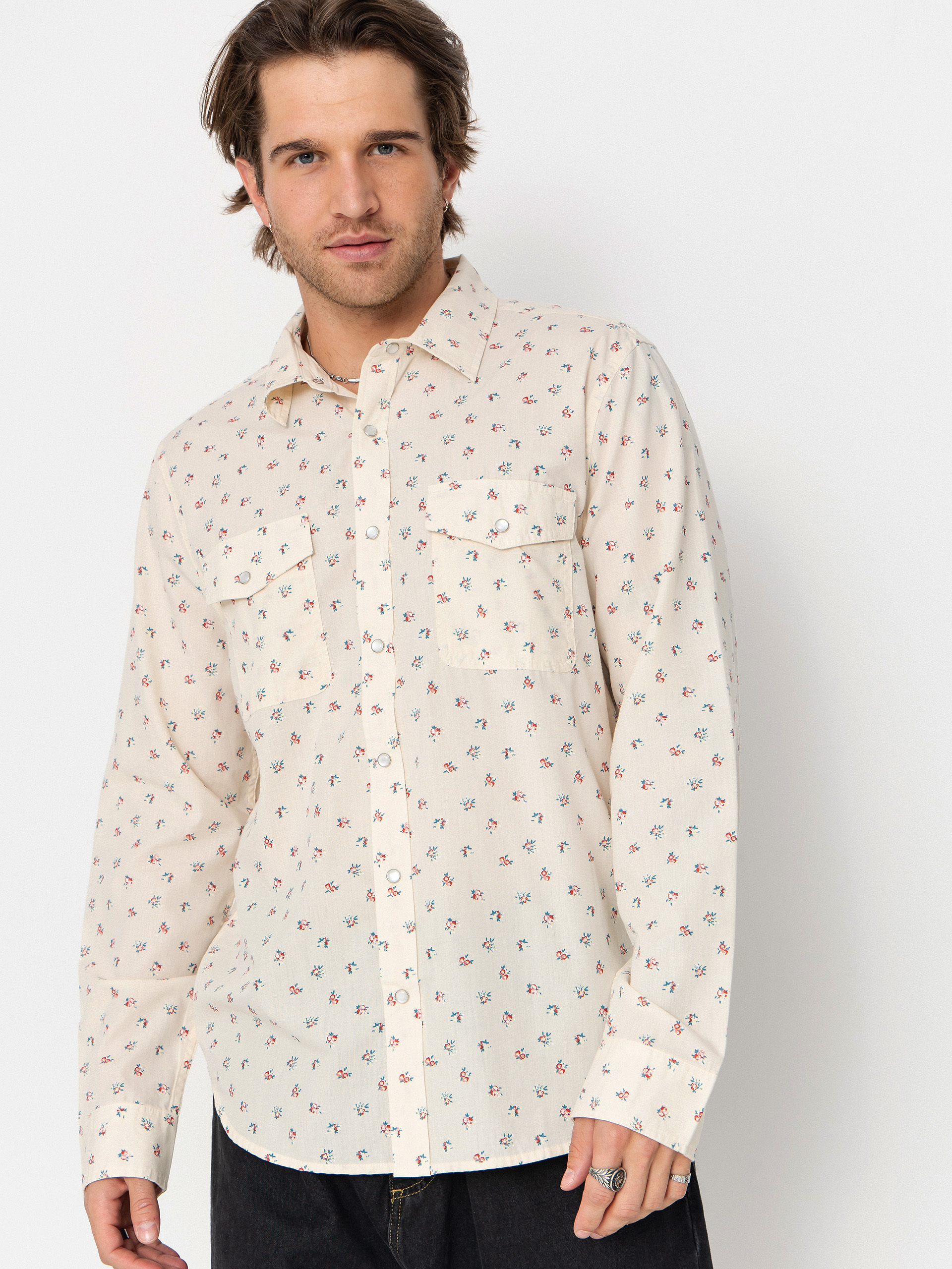 Cămașă Brixton Wayne Wvn Ls (whitecap)