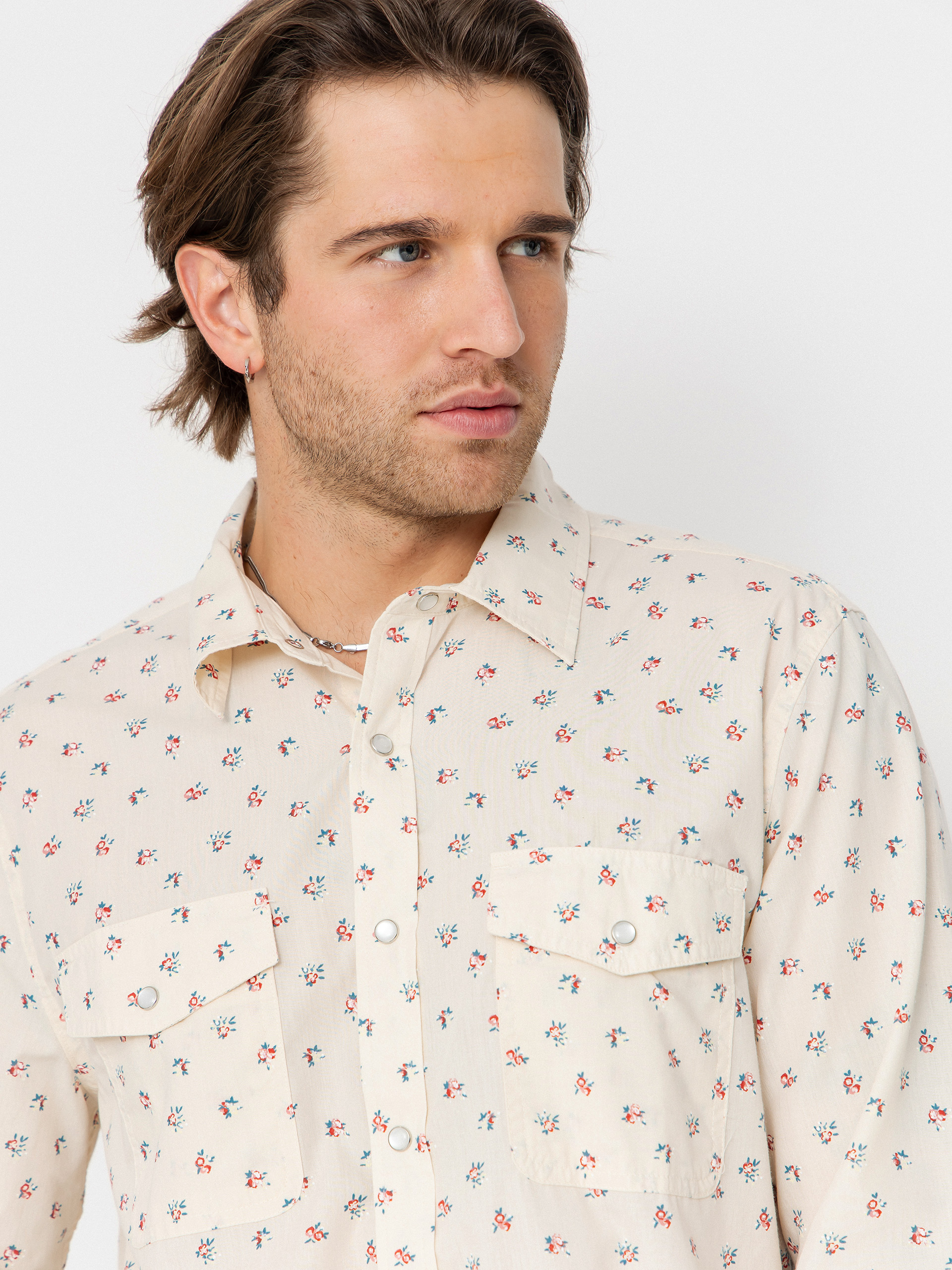 Cămașă Brixton Wayne Wvn Ls (whitecap)