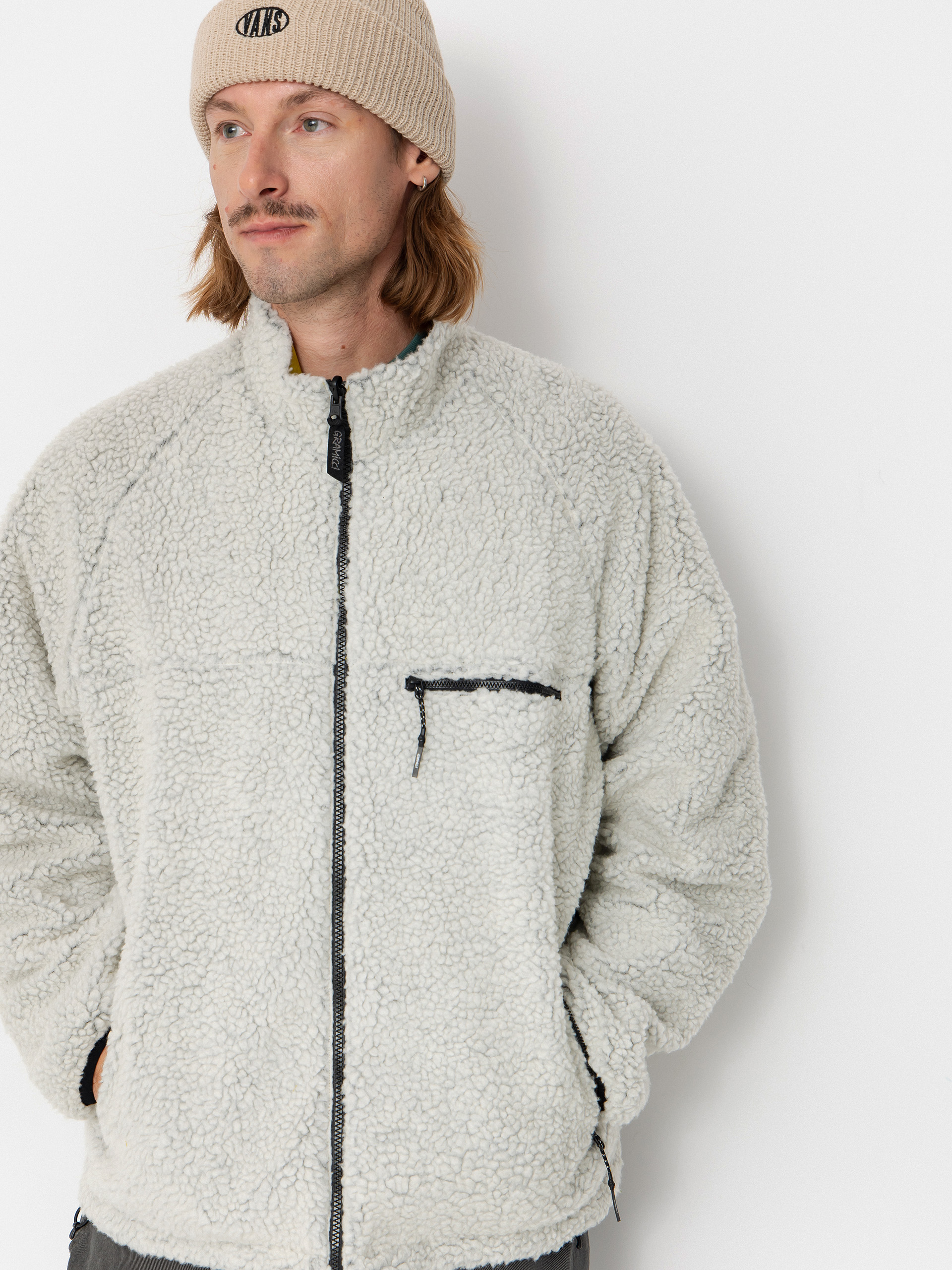 Geacă Gramicci Reversible Sherpa (natural/chartreuse)