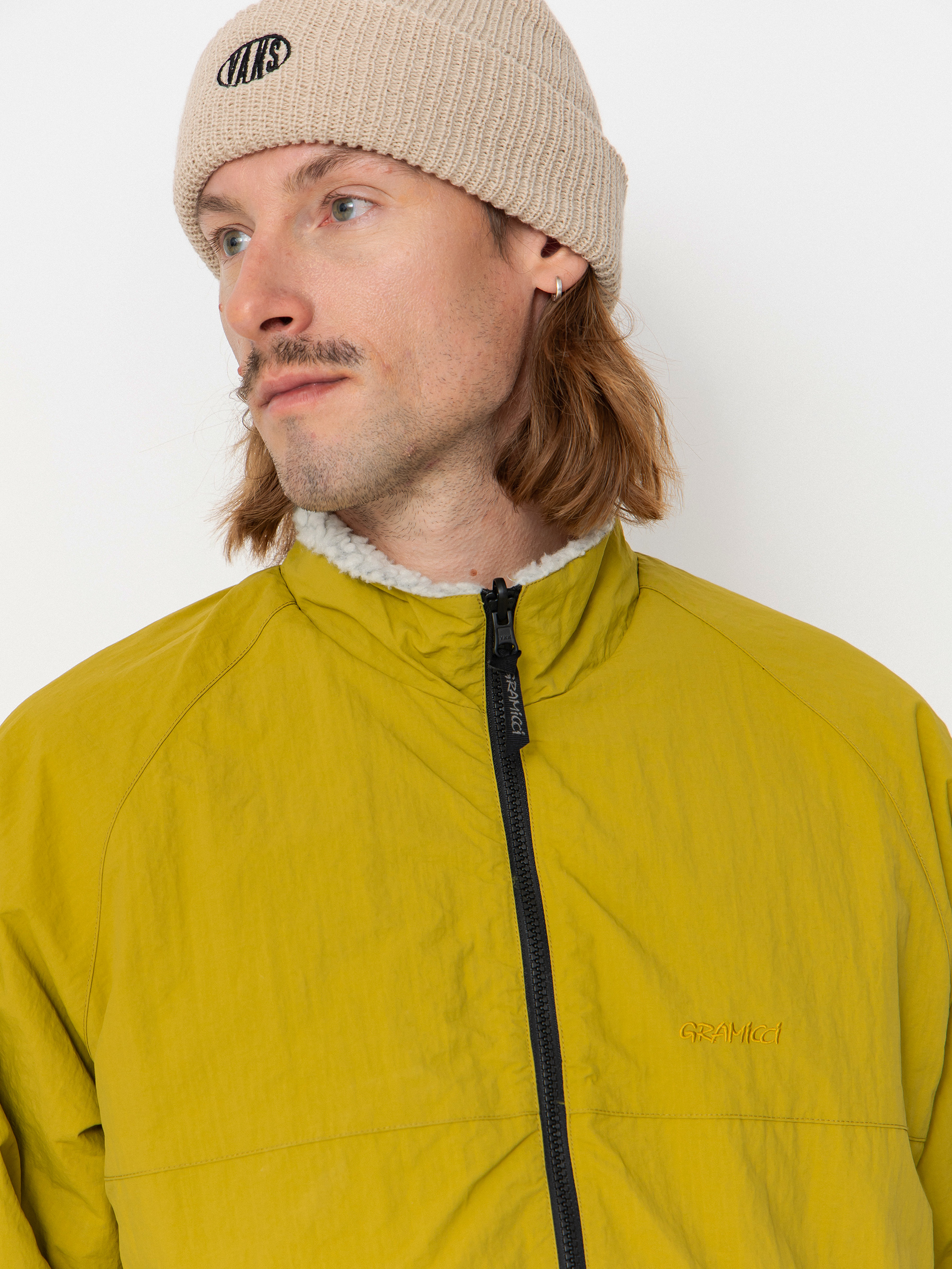 Geacă Gramicci Reversible Sherpa (natural/chartreuse)